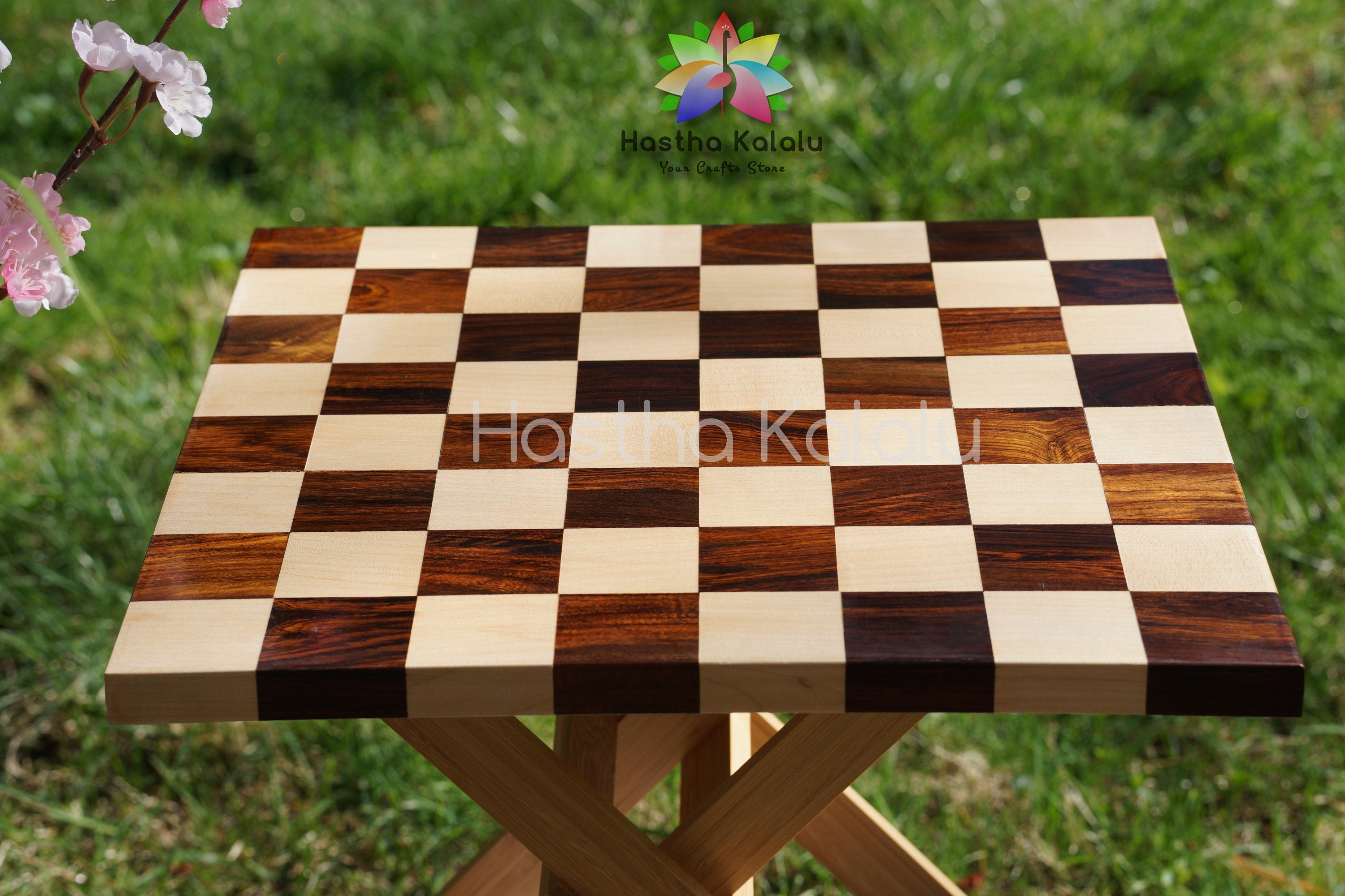 Macassar Ebony and Maple Wooden Tournament Chessboard