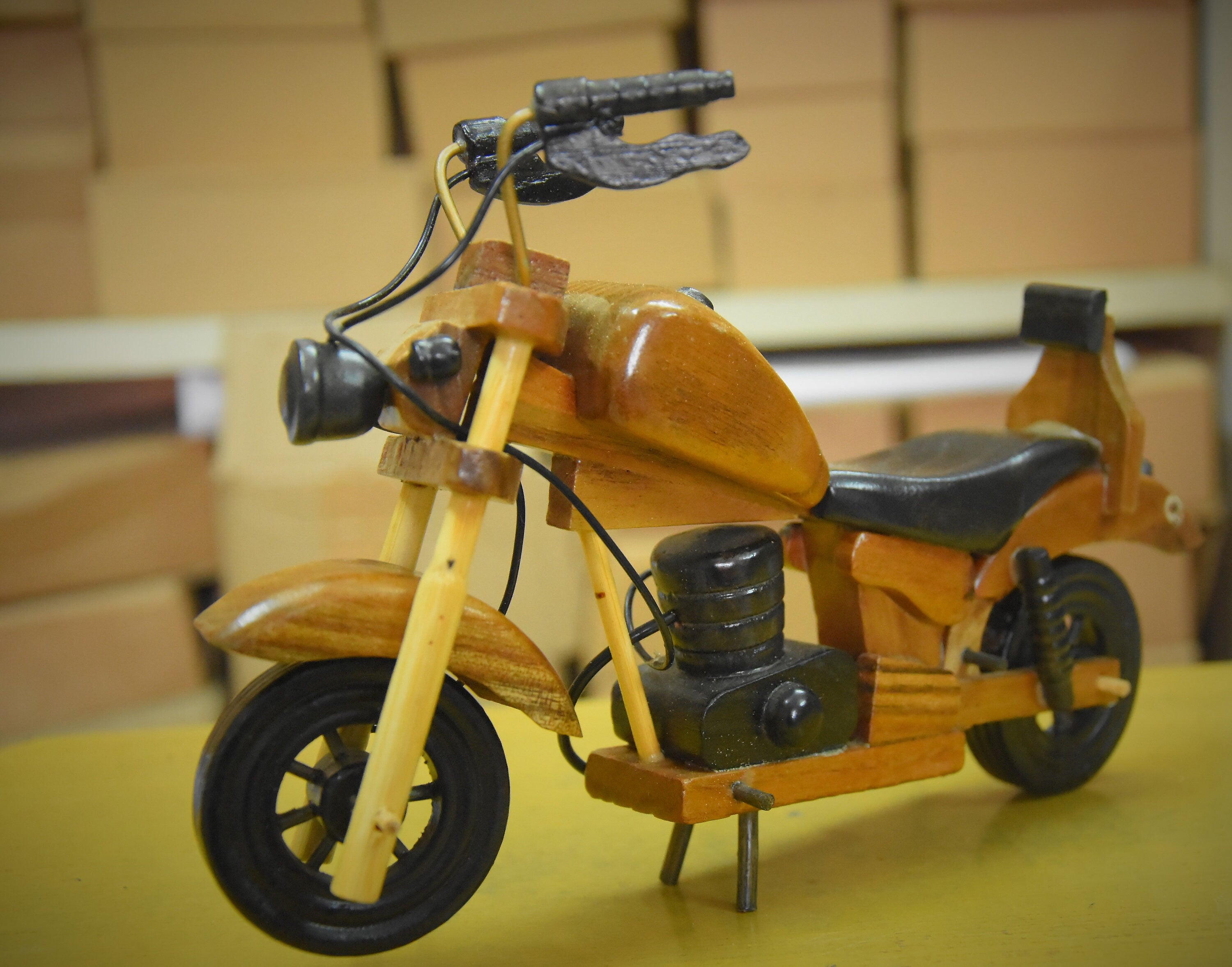 Wooden Handcrafted Bike Functional Model