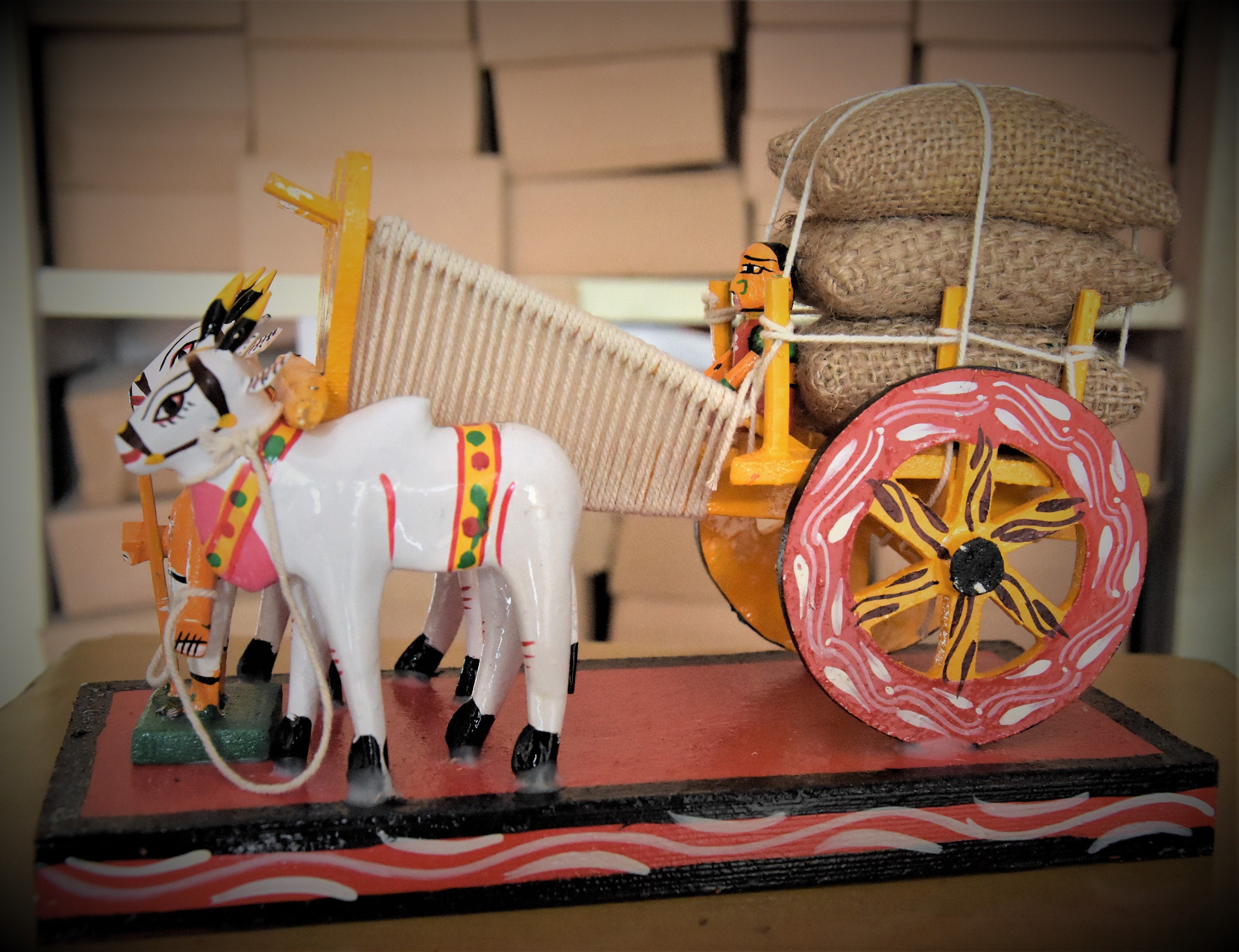 Iconic Wooden Kondapalli Bullock Cart Toy