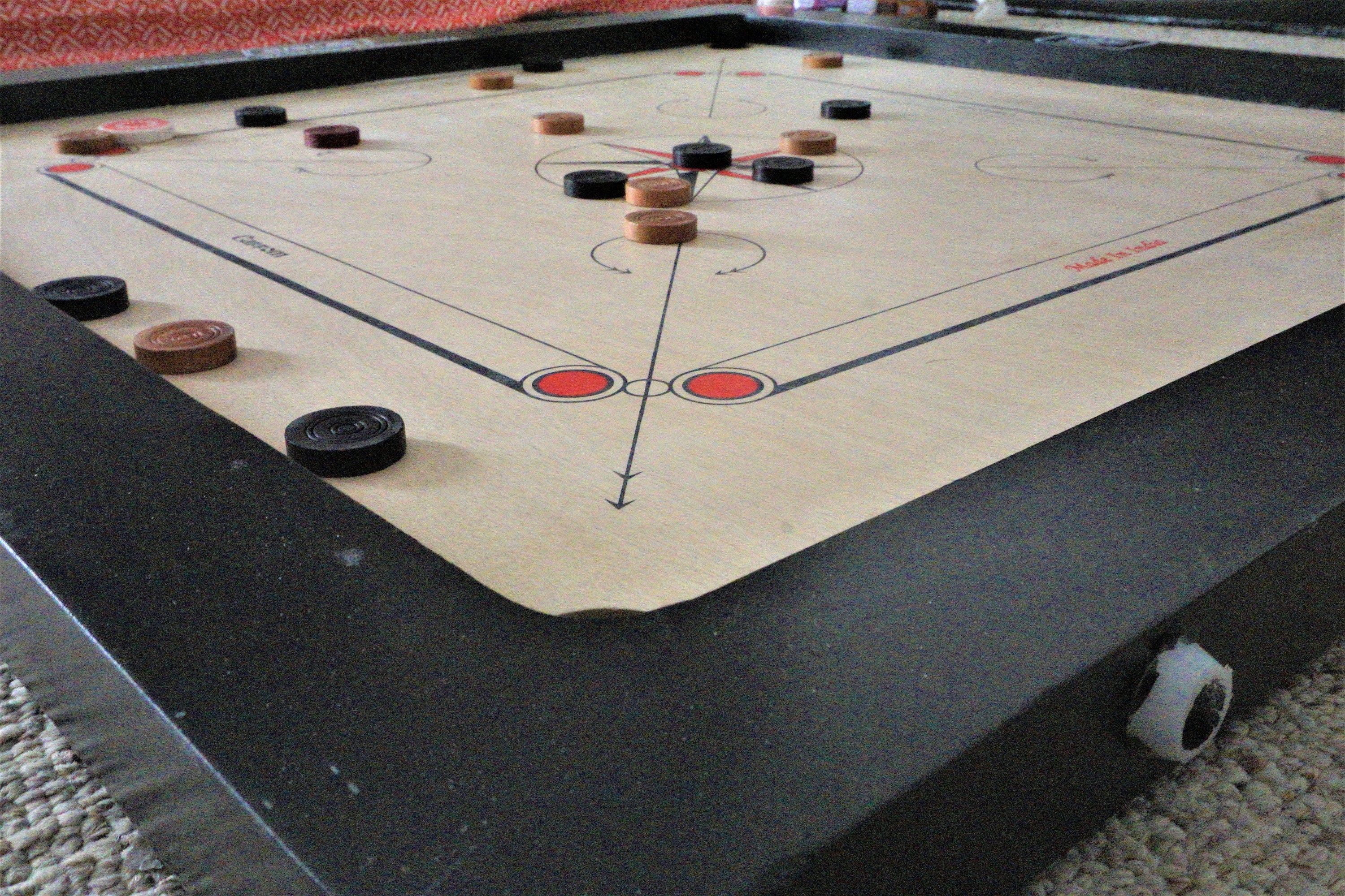 Tournament Full Size Carrom Board with Coins, Striker and Boric Powder