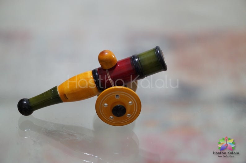 Handcrafted Wooden Moving Canon | Firangi Miniature