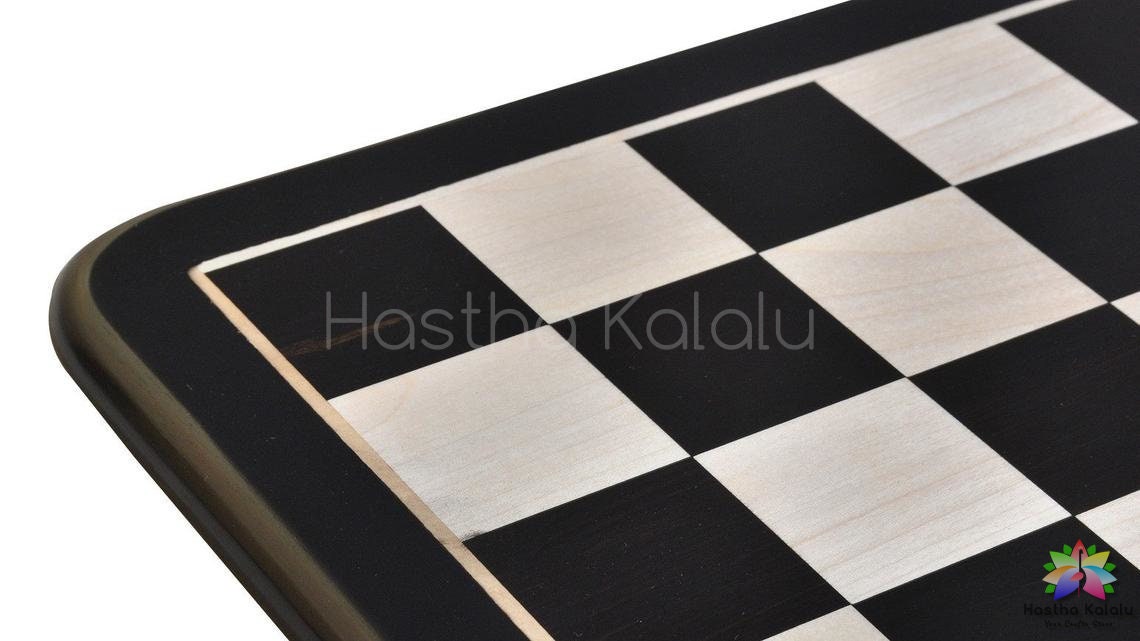 Handmade Ebony and Maple Wood Classic Tournament Flat Chessboard