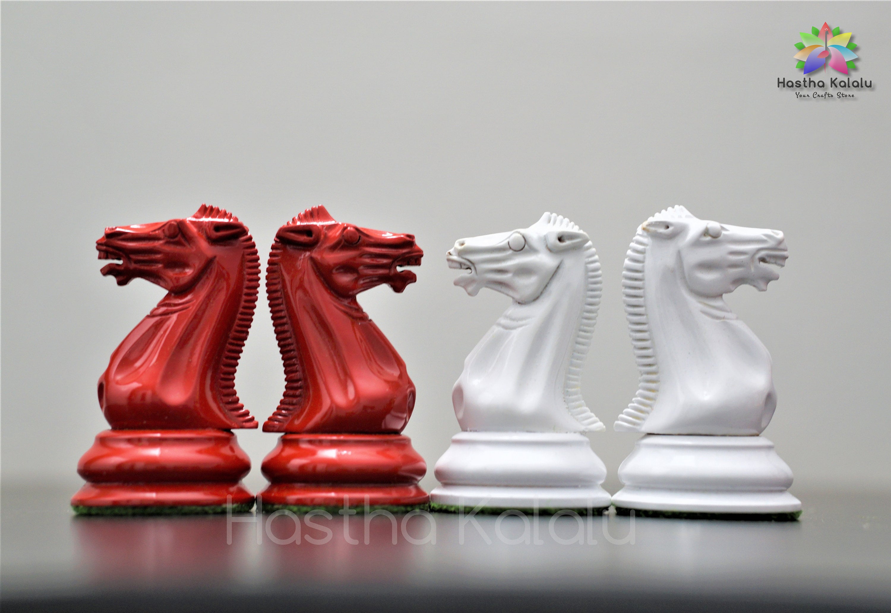 4.5' Large Chess Pieces | Painted Pro Staunton Wooden Chess Pieces, Chess Pieces Only Weighted Made with Boxwood