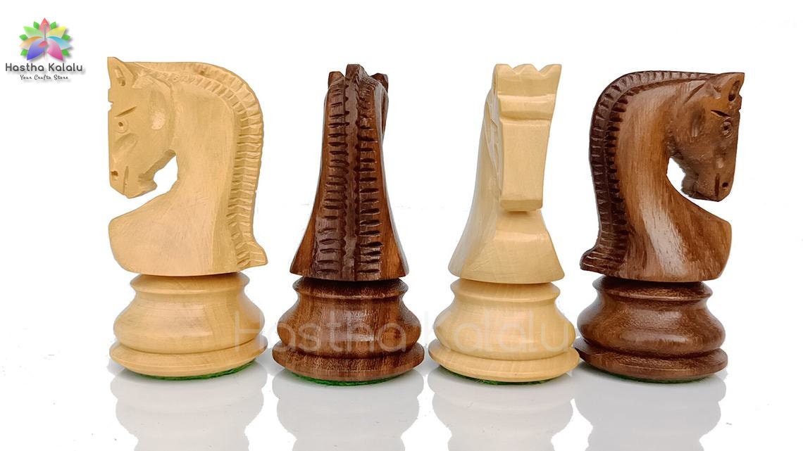 Anjan Wood Board with Reproduced Russian Zagreb Chess Pieces with Rosewood-Boxwood King 4" Weighted (Board + Pieces)