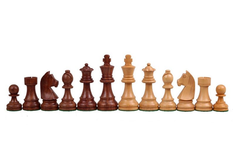 Combo Chess Set Sheesham Board with Staunton Style, German Knight Weighted Chess Pieces King 3.75" Combo