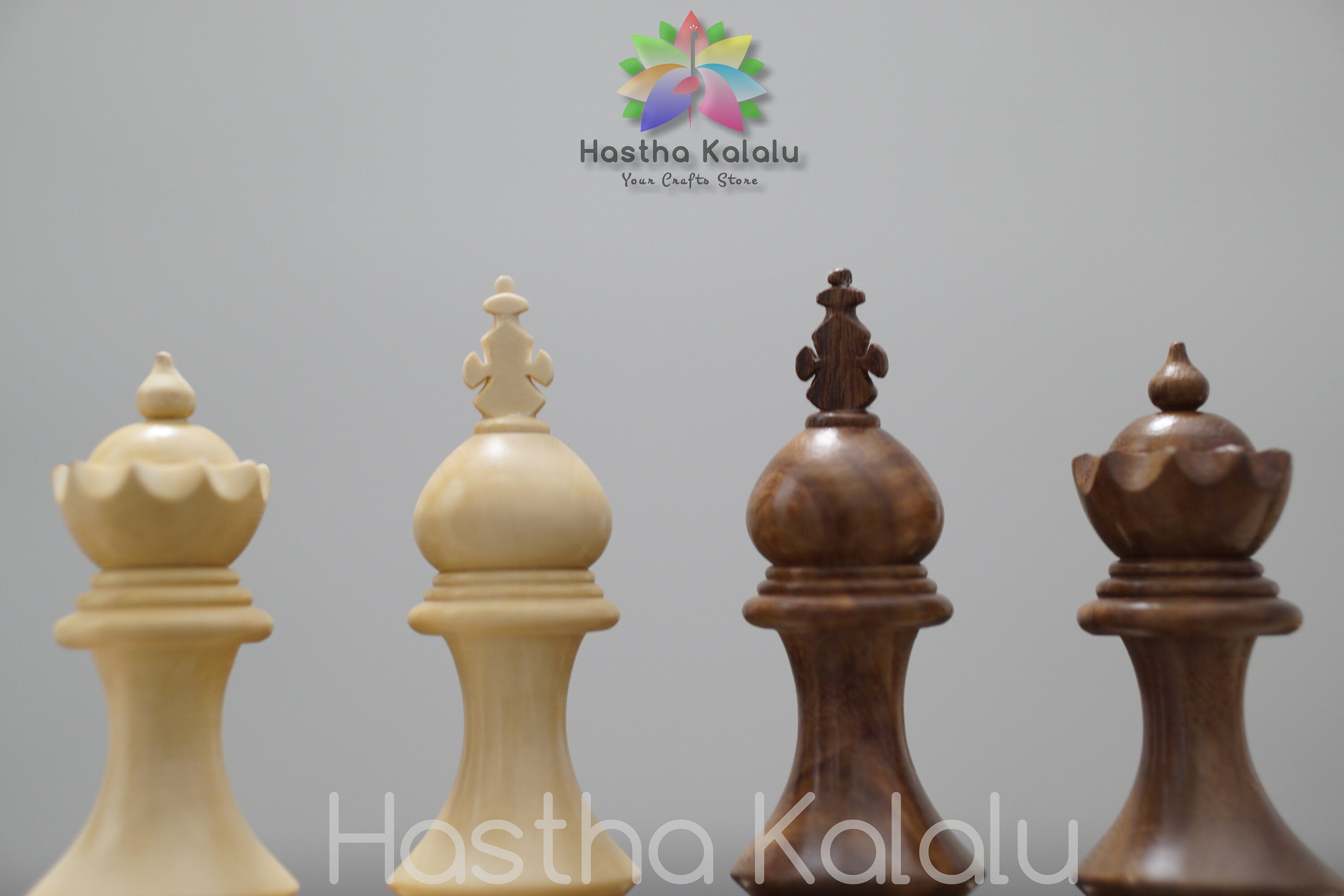Hand Carved Taj Series Weighted Rosewood Chess Set with King 4.0 with 2 extra queens