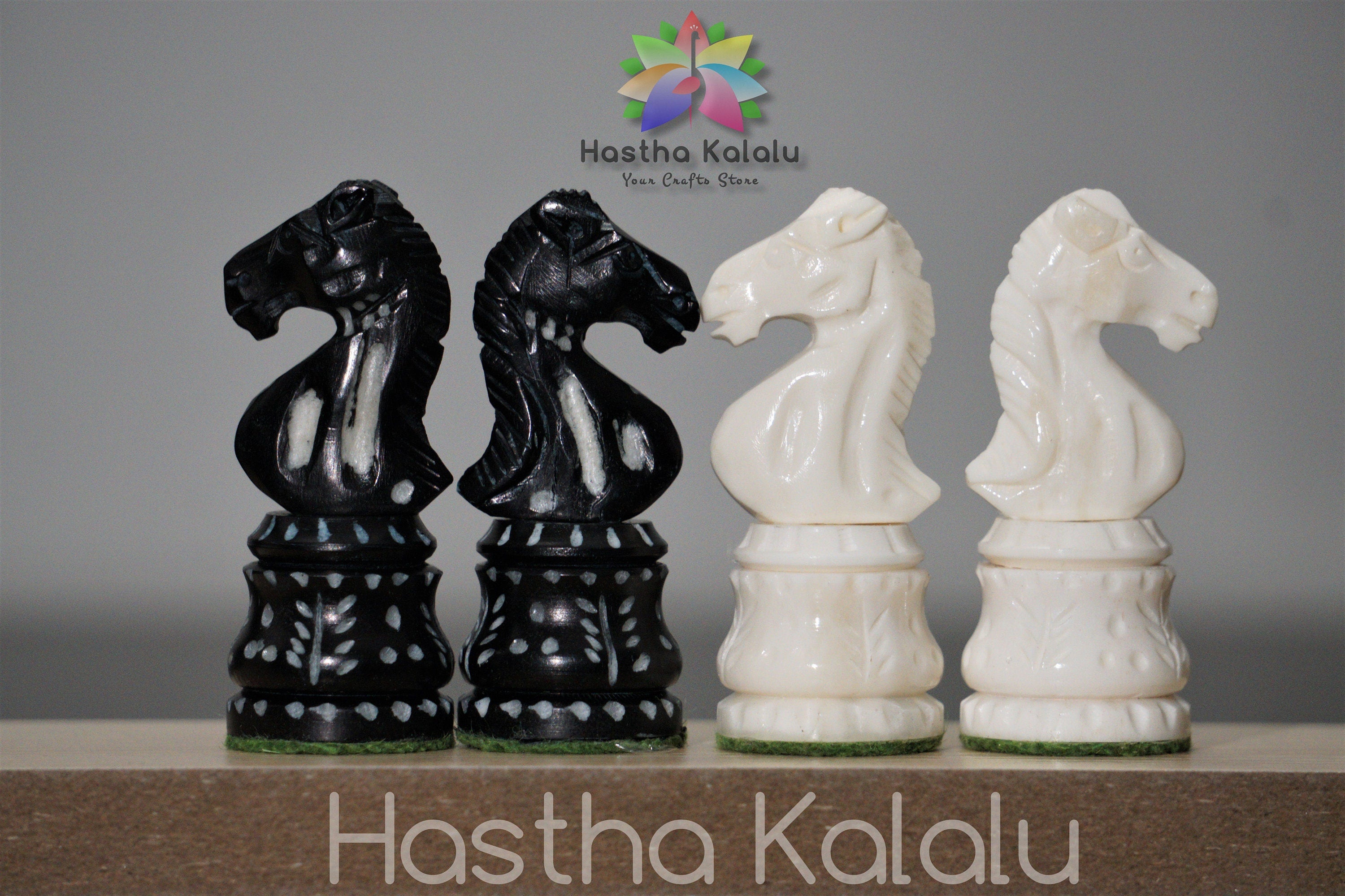 King Cross Series Chess Pieces Only/ Hand Carved Gaint Chess Set