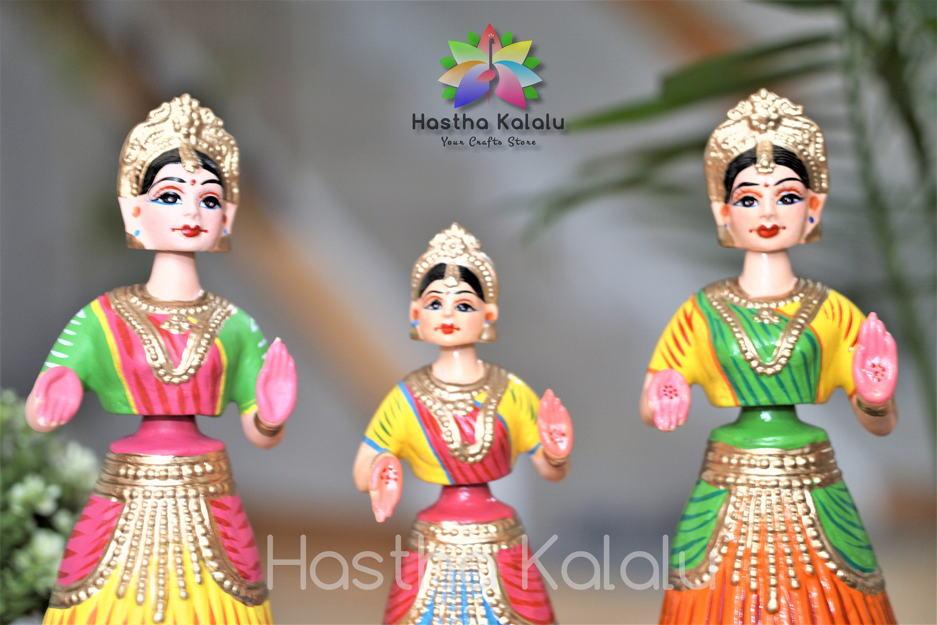 Kondapalli Dancing Doll | Papier mache dancing doll painted with acrylic colors