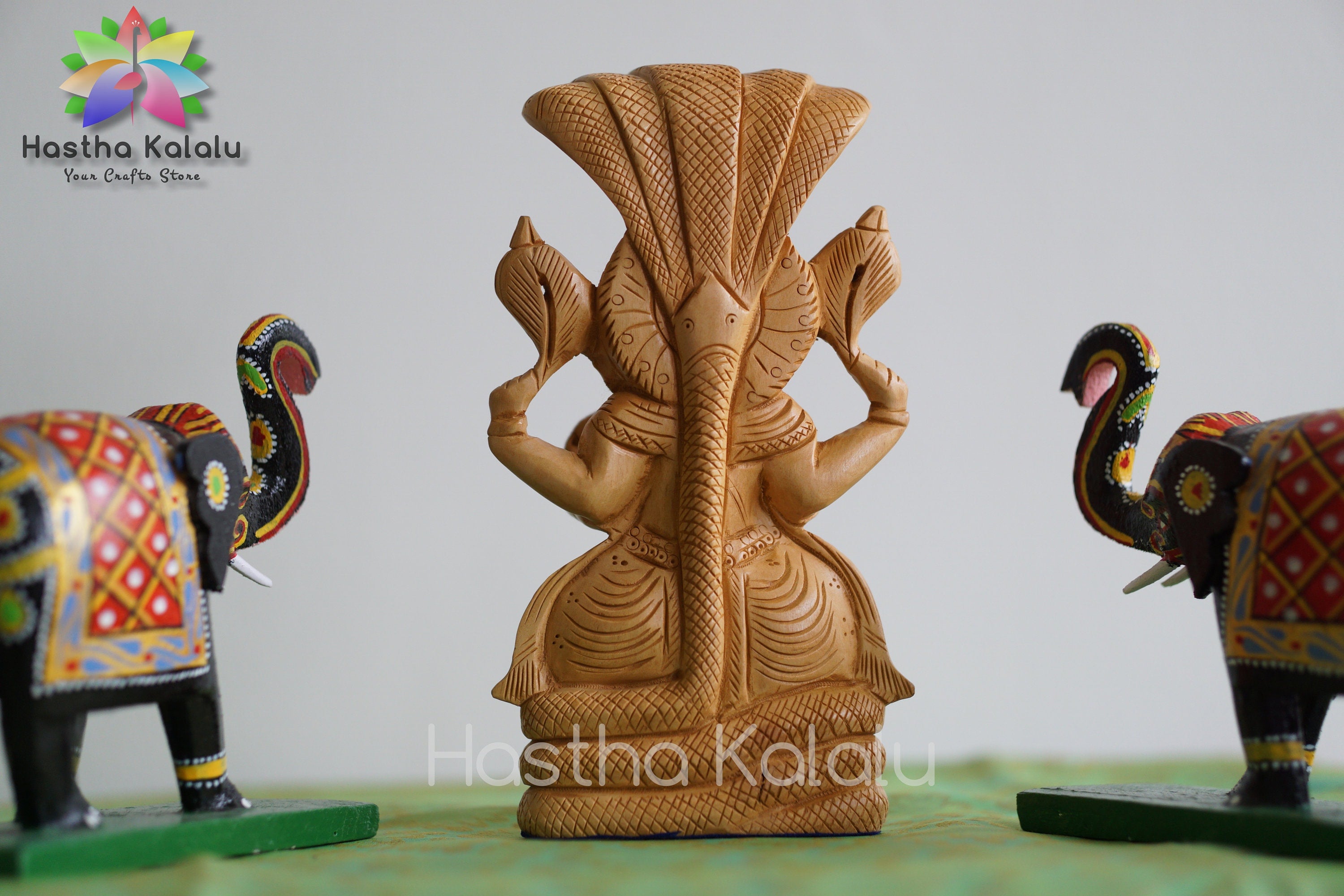 Wooden Handmade Superfine Carving Ganesha Figurine