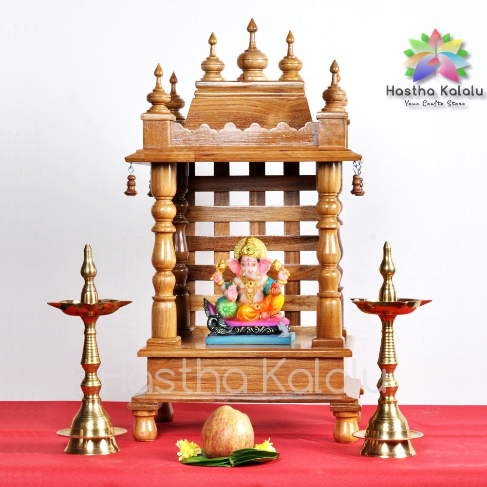 Bodhi Teakwood Jaali Style Contemporary Temple (Made to Order)