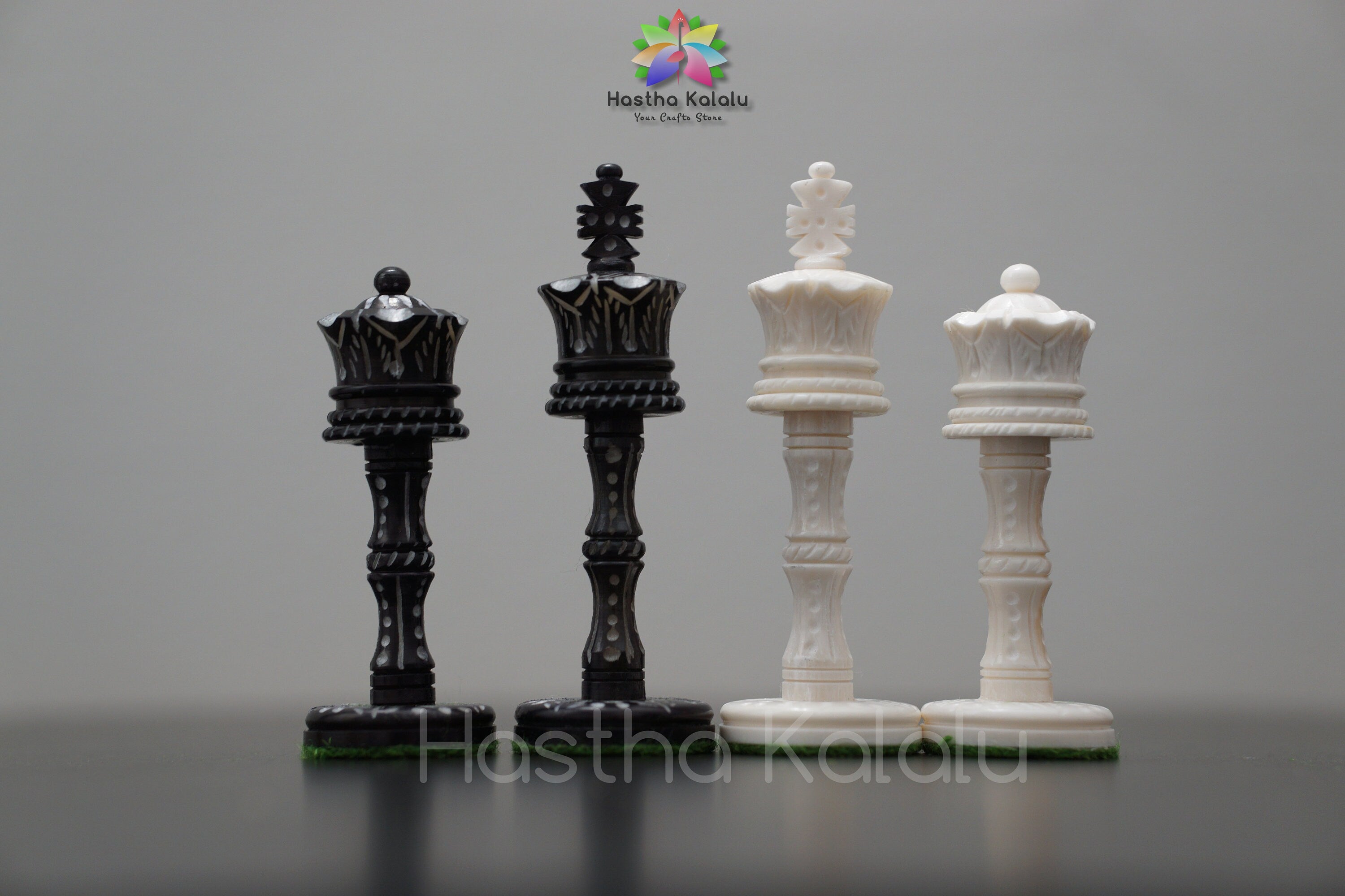 Camel Bone Chess Pieces | Pre-Staunton Victorian Era Series Camel Bone Chess Pieces King Size 3.6"/ Christmas Gift | Fathers day Gift
