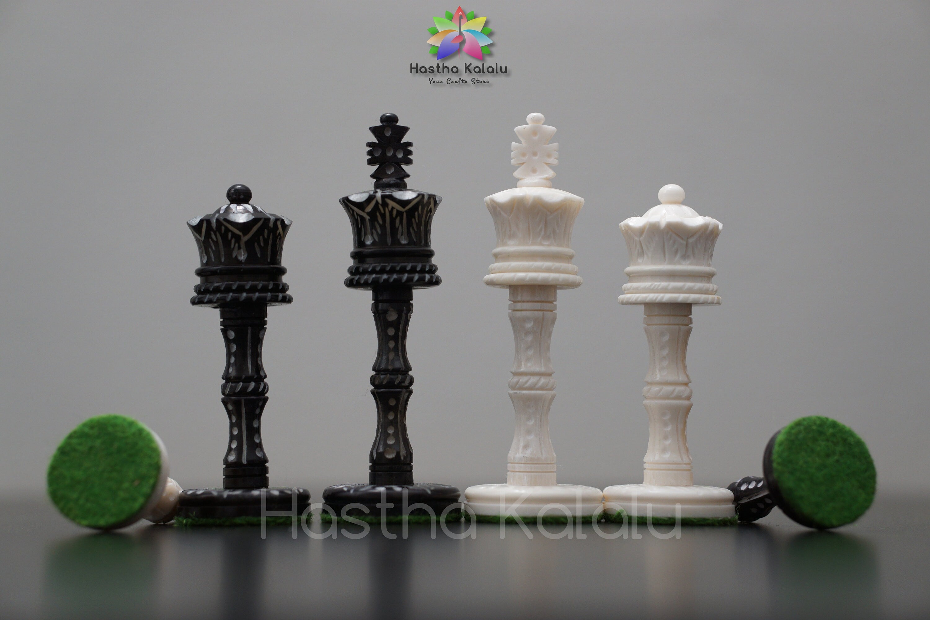 Camel Bone Chess Pieces | Pre-Staunton Victorian Era Series Camel Bone Chess Pieces King Size 3.6"/ Christmas Gift | Fathers day Gift