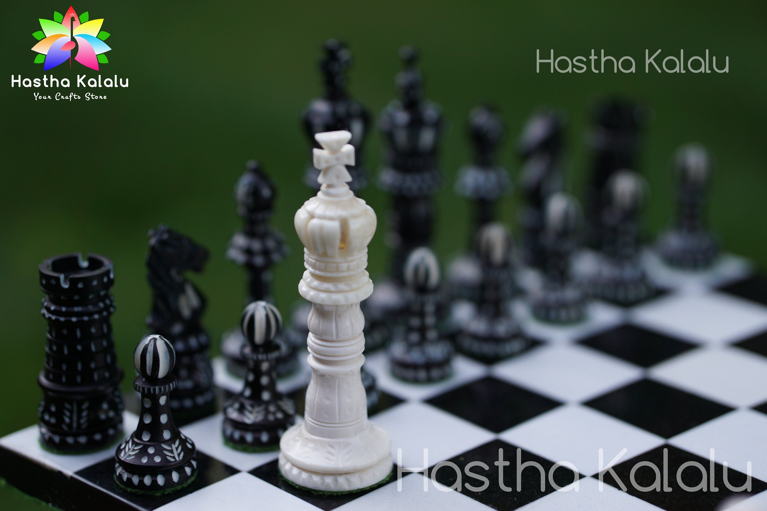 Buy Chess Pieces Chessboard Wallpaper Black and White Antique Online in  India 