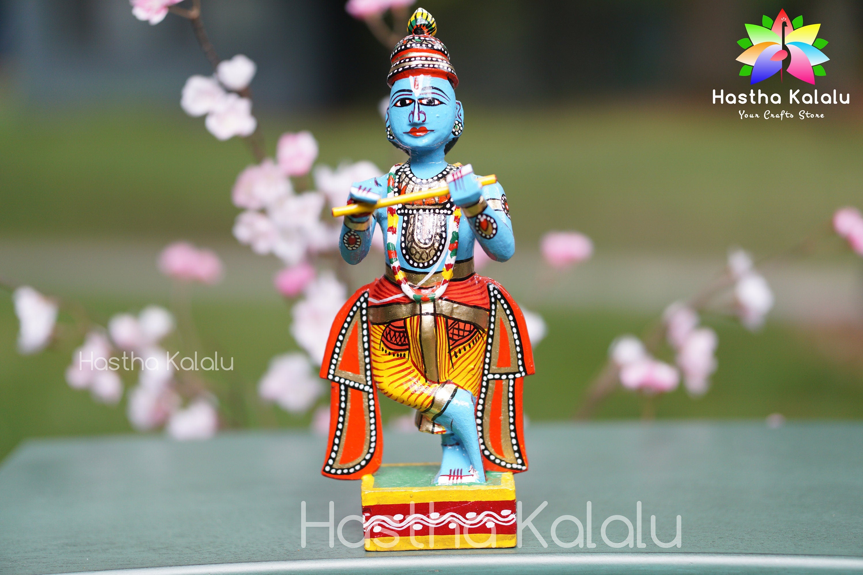 Lord Shri Krishna Figurine | Krishna playing Lute | Venu Gaana Krishna