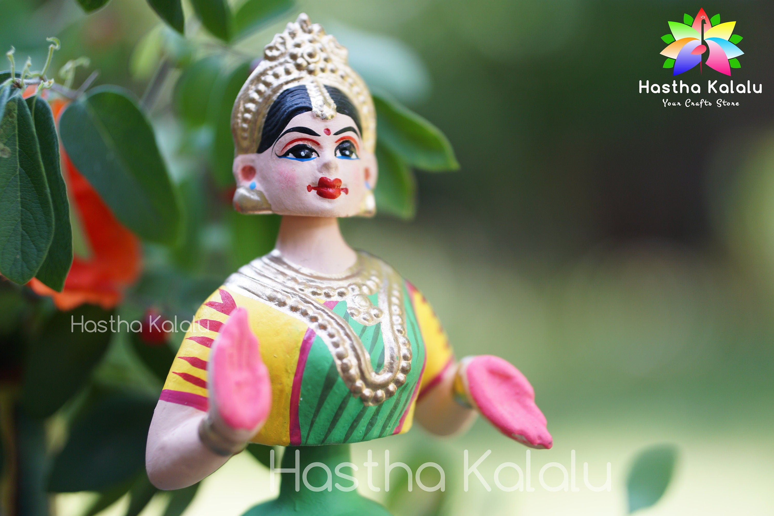 Kondapalli Dancing Doll | Paper Mache Dancing Doll Painted with Vegetable Colors / Iconic Dancing Doll of India/abomma/ gift for her