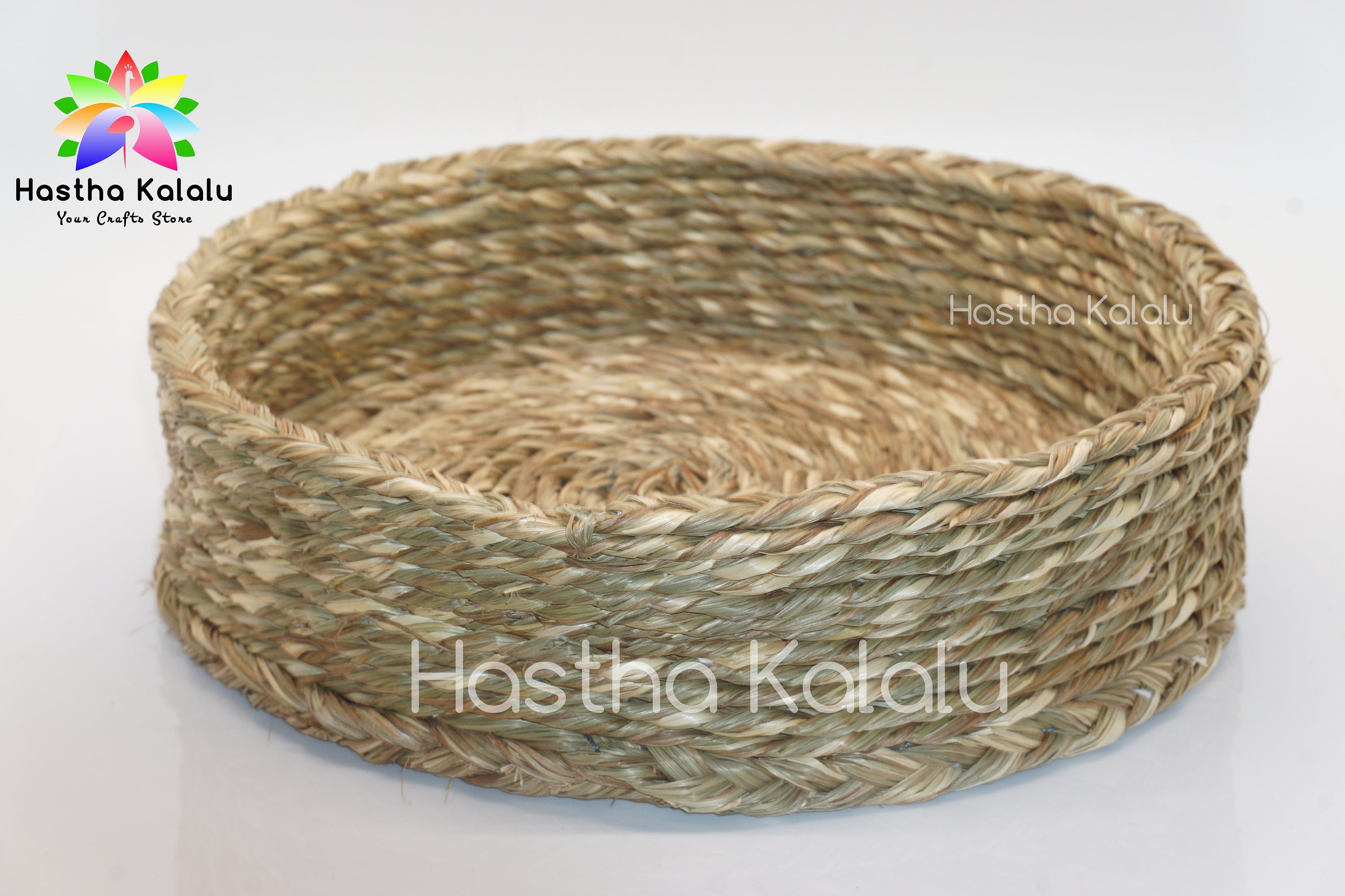 Handgefertigter Sabai Grass Roti/Bastelkorb mit Deckel