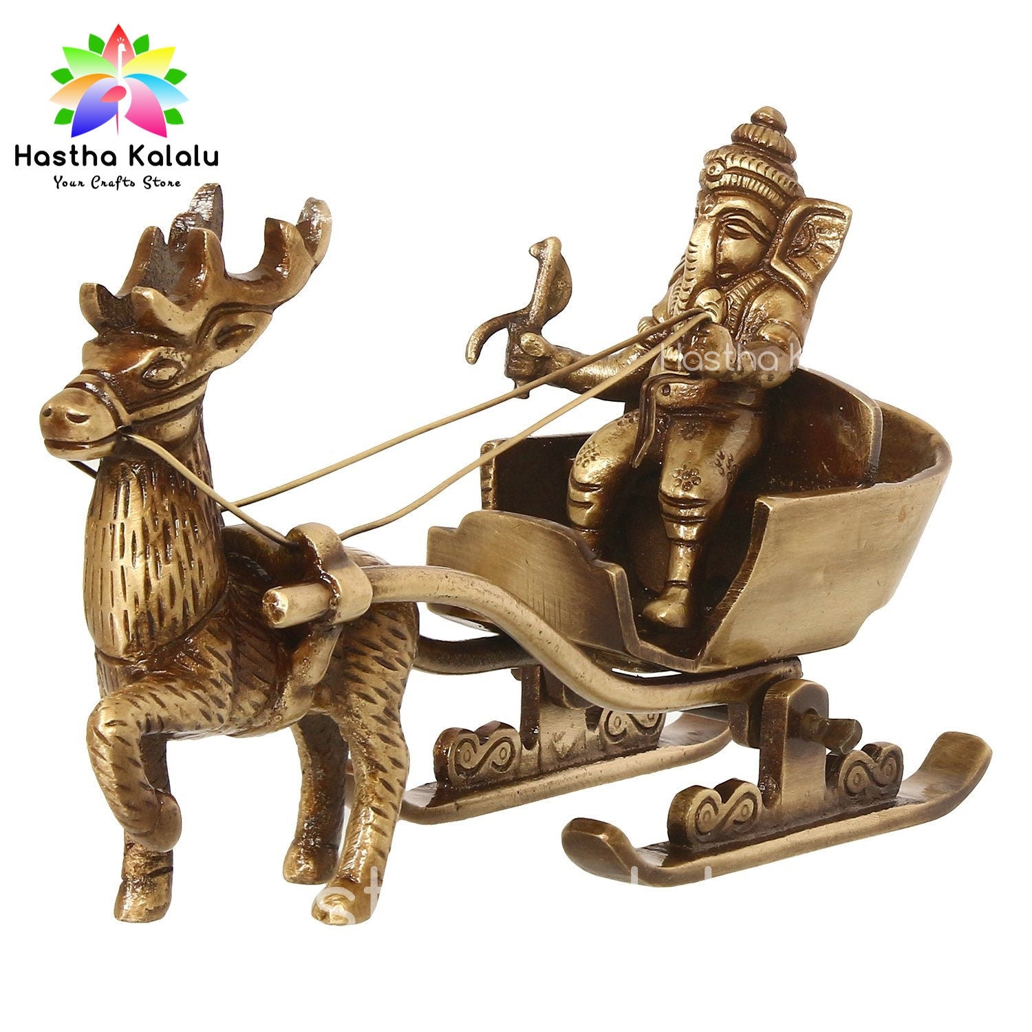 Brass Lord Ganesha Savari Antique Showpiece
