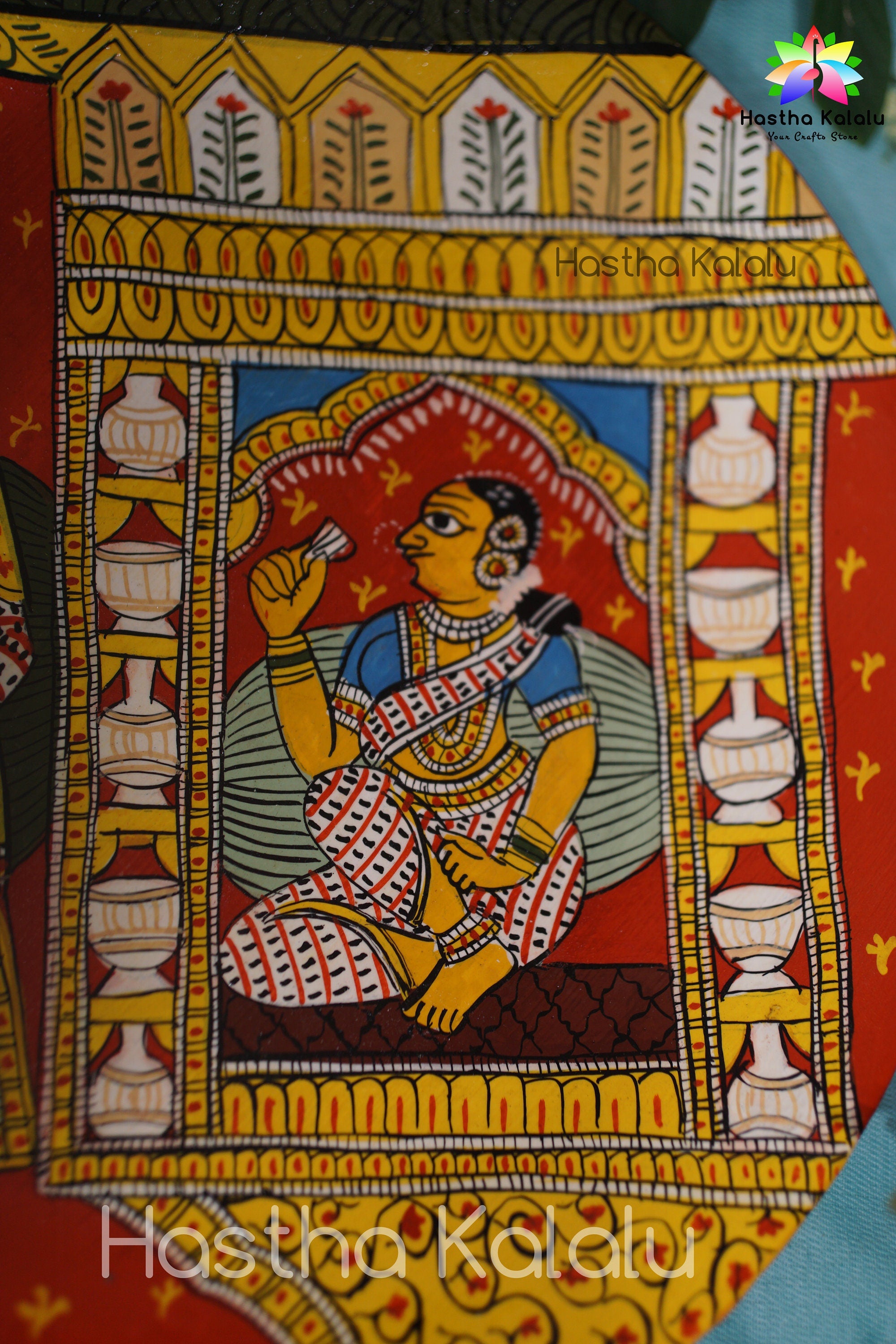 King- Queen Painting on Melamine Cheriyal Plate