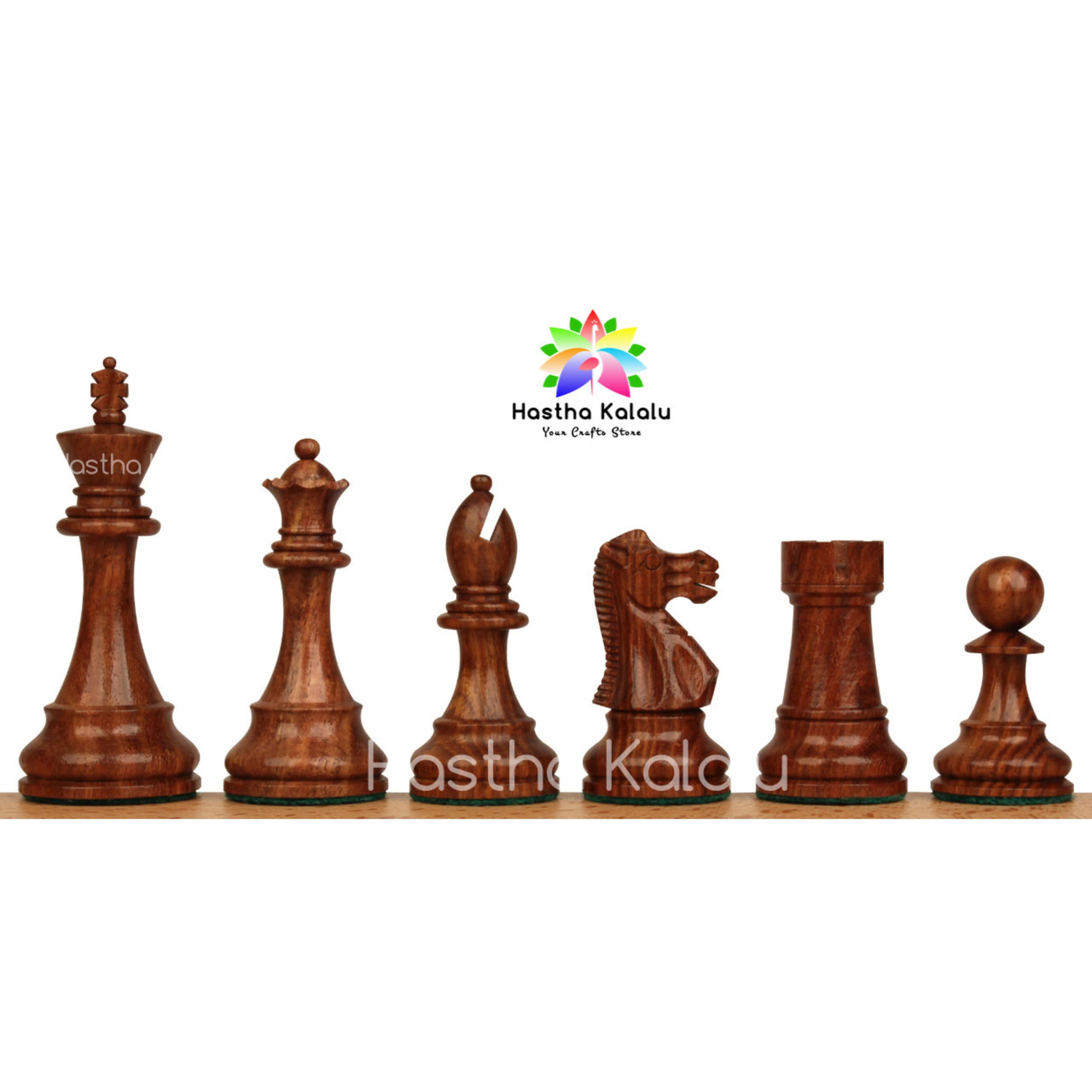 Jeu d'échecs British Staunton Tournament Series, pièces d'échecs lestées en palissandre et buis