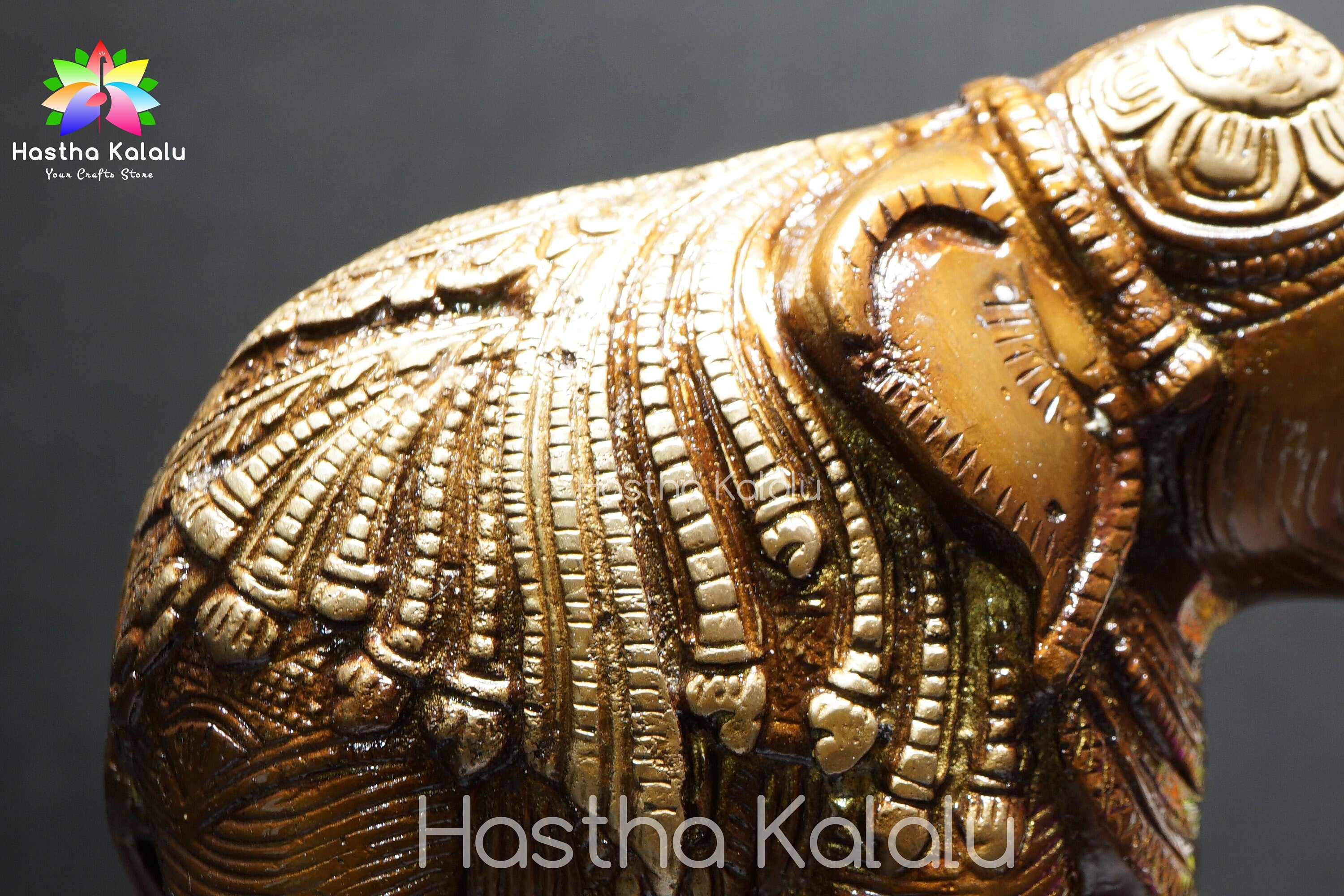 Brass Antique Finish Decorative Grandeur Hefty Elephant Figurine