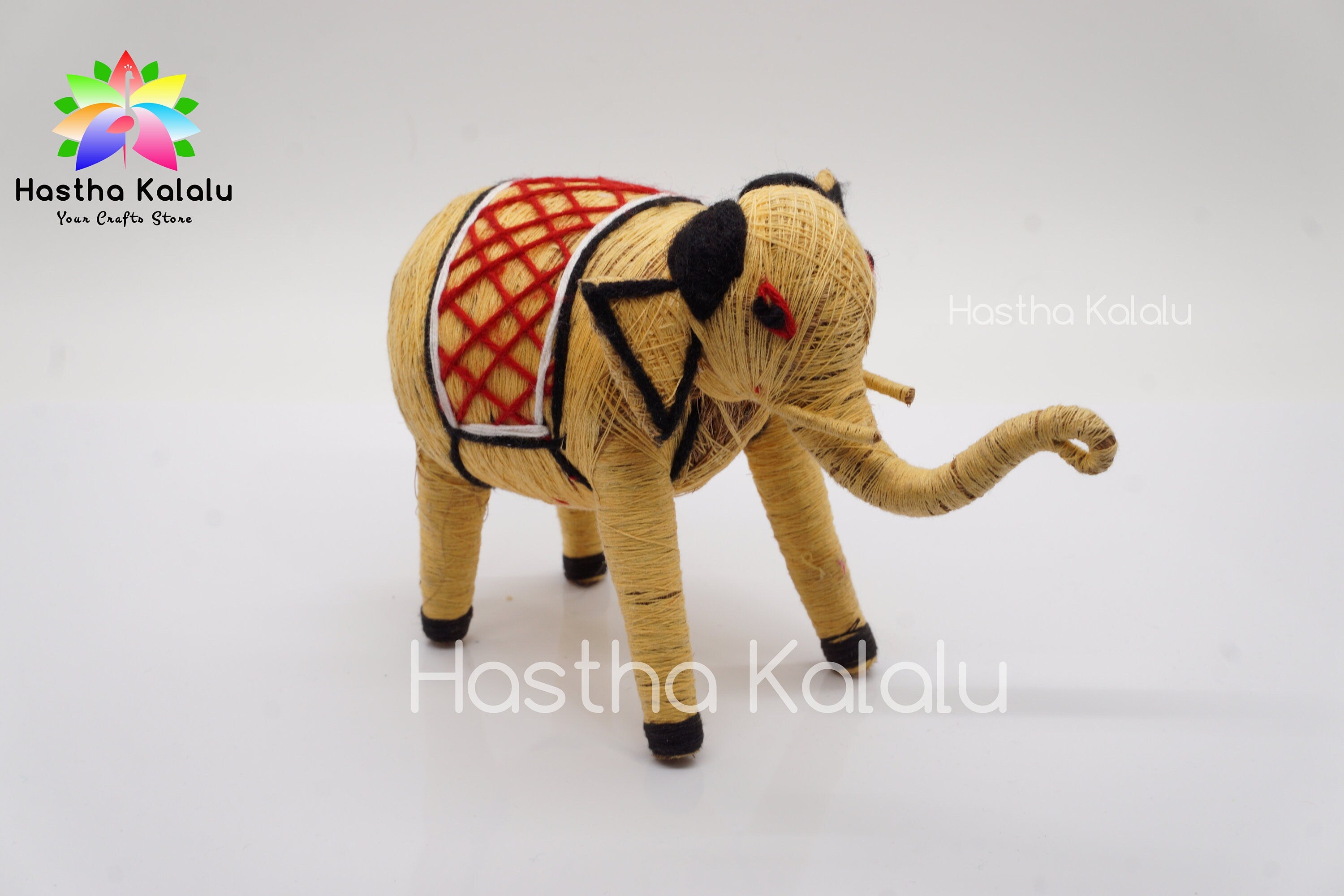 Handgefertigte Elefantenpuppe aus Kokosfaser | Kunsthandwerk aus Kokosfasern | Bio-umweltfreundliches Elefantenspielzeug