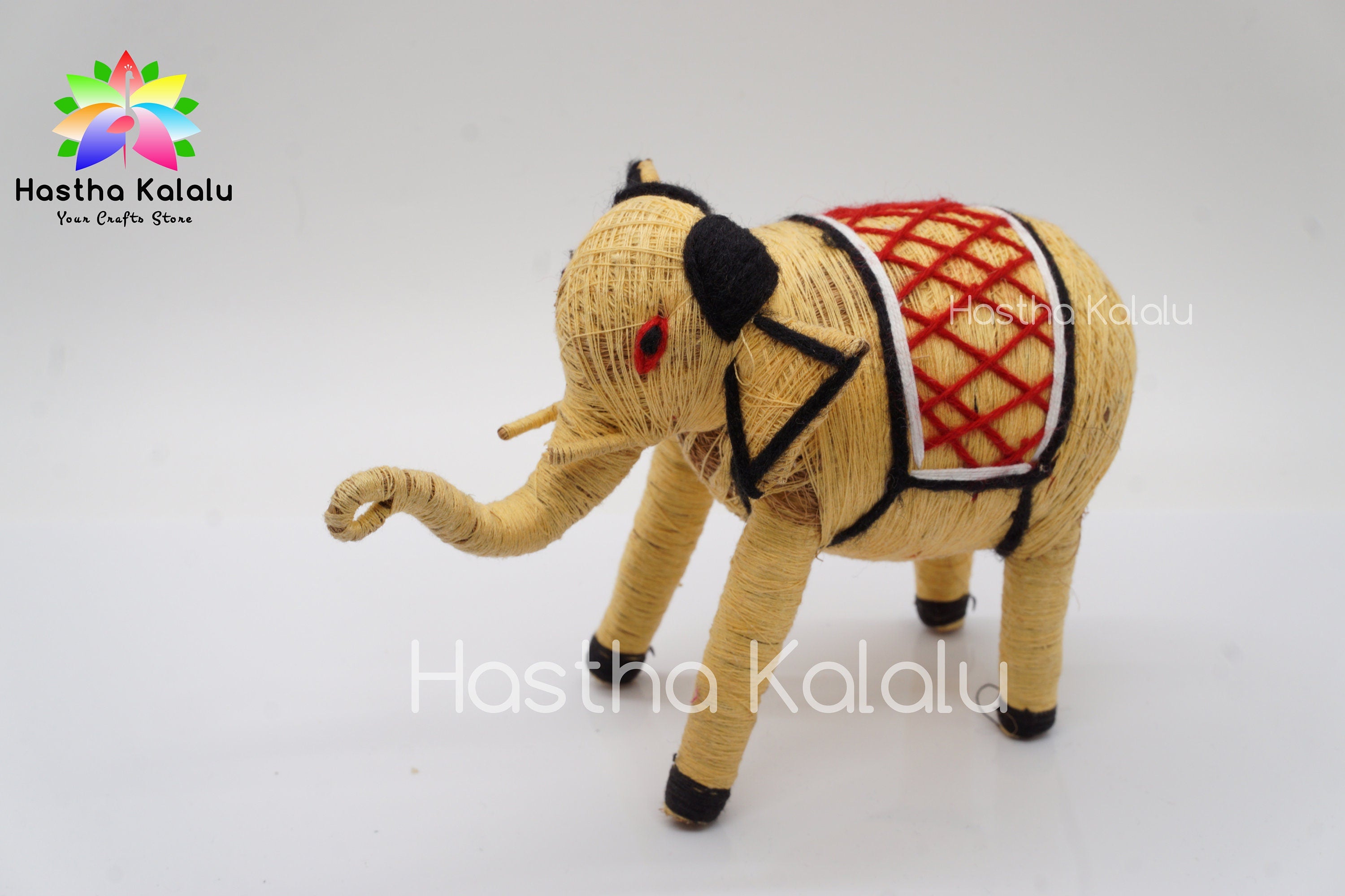 Handgefertigte Elefantenpuppe aus Kokosfaser | Kunsthandwerk aus Kokosfasern | Bio-umweltfreundliches Elefantenspielzeug