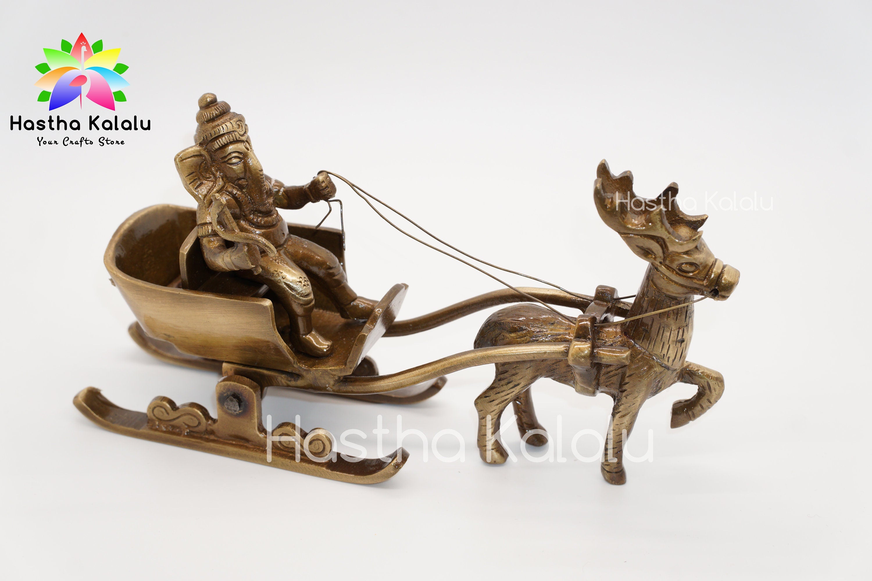 Brass Lord Ganesha Savari Antique Showpiece