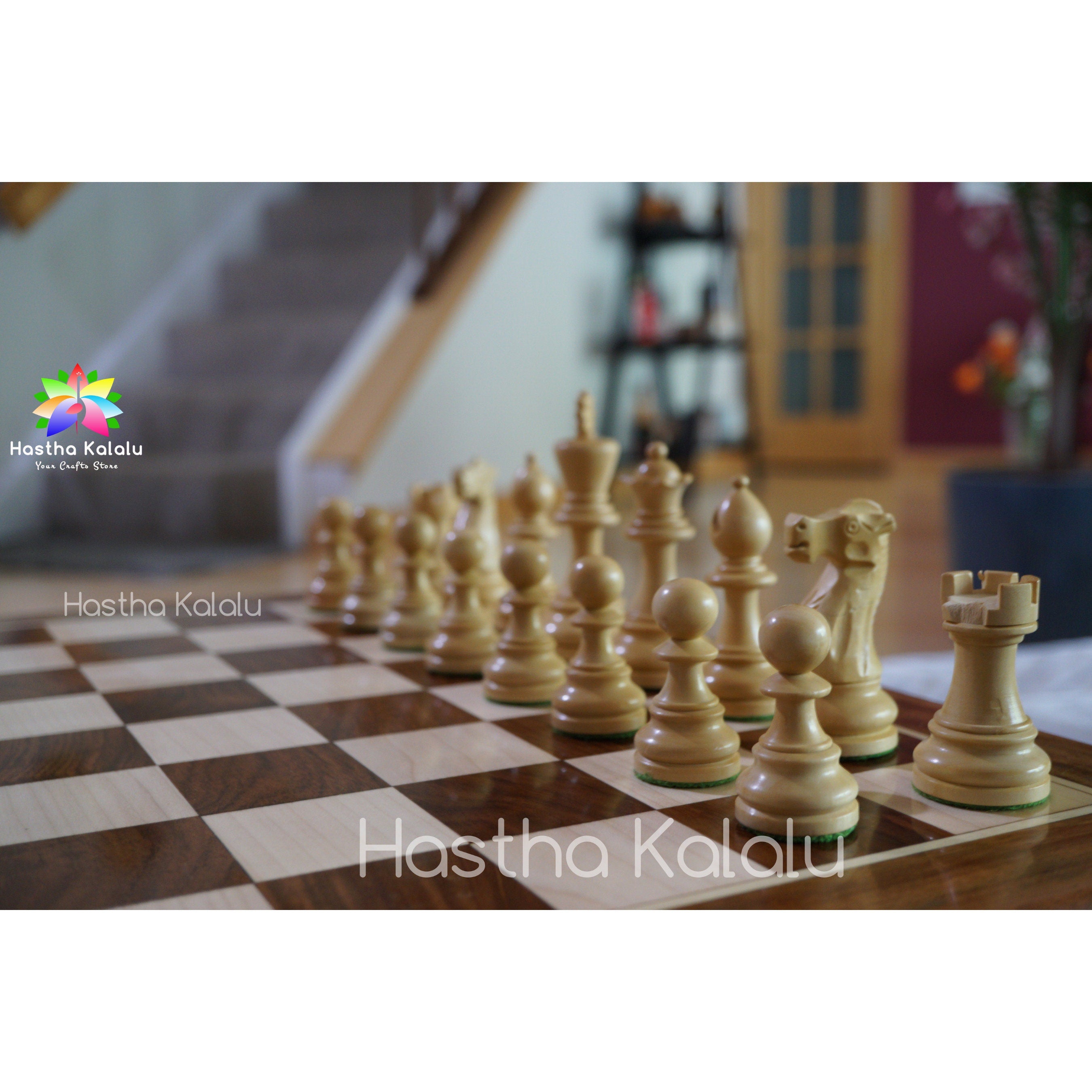 British Staunton Tournament Series Chess set, Weighted Rosewood and Boxwood Chess Pieces