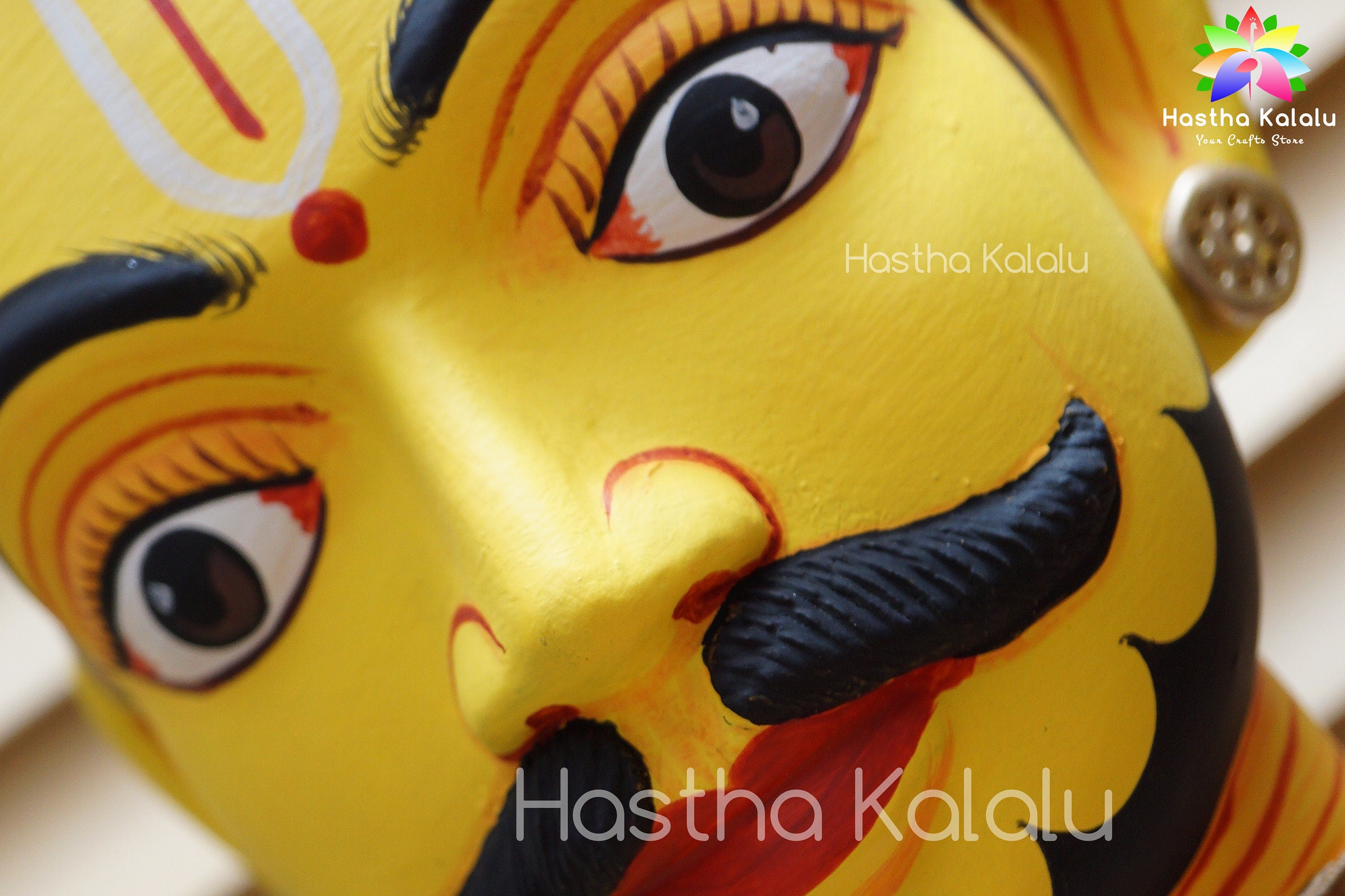 Handmade Wooden Iconic Head idols of Rati-Manmadha