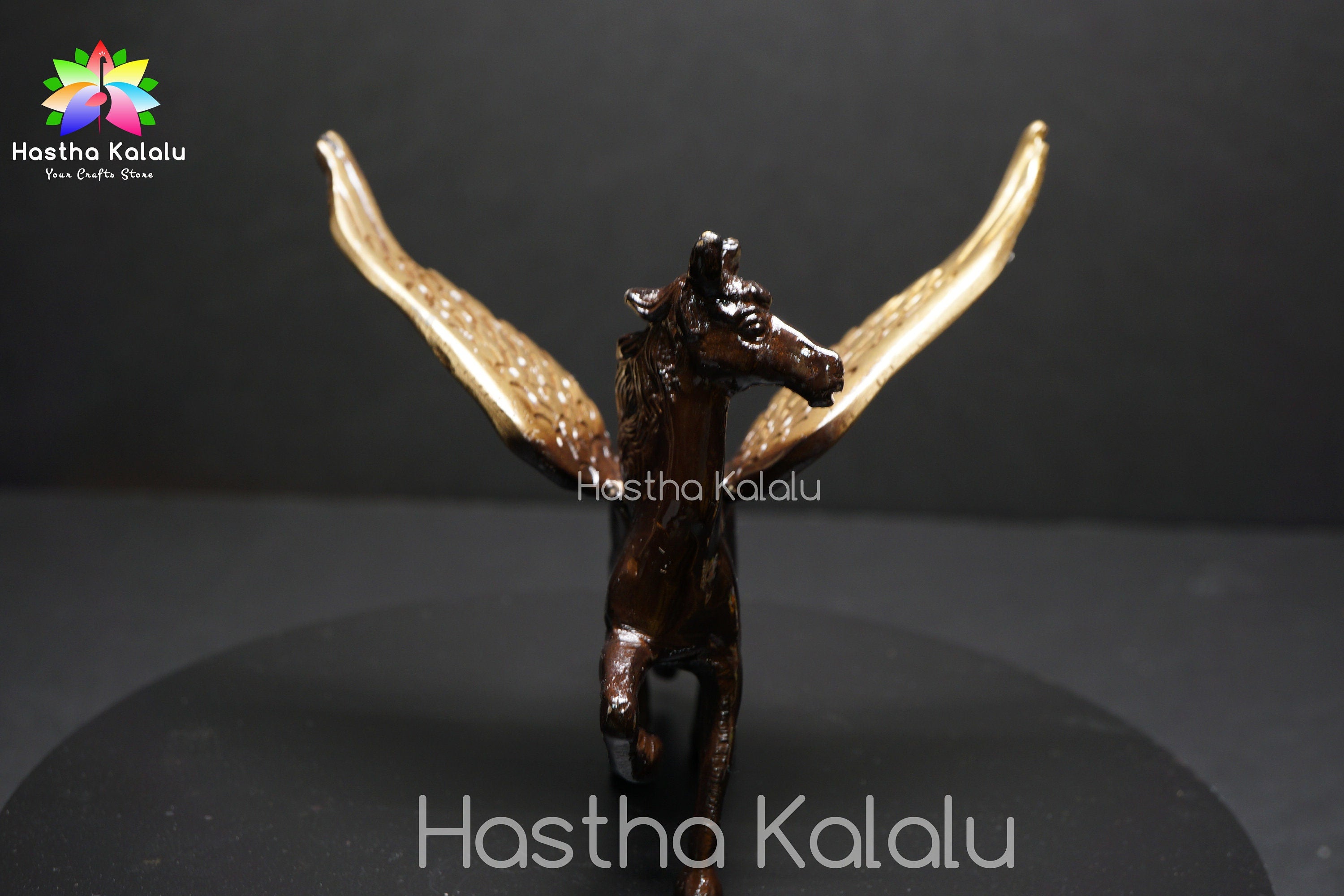 Brass Antique Finish Flying Angel Horse