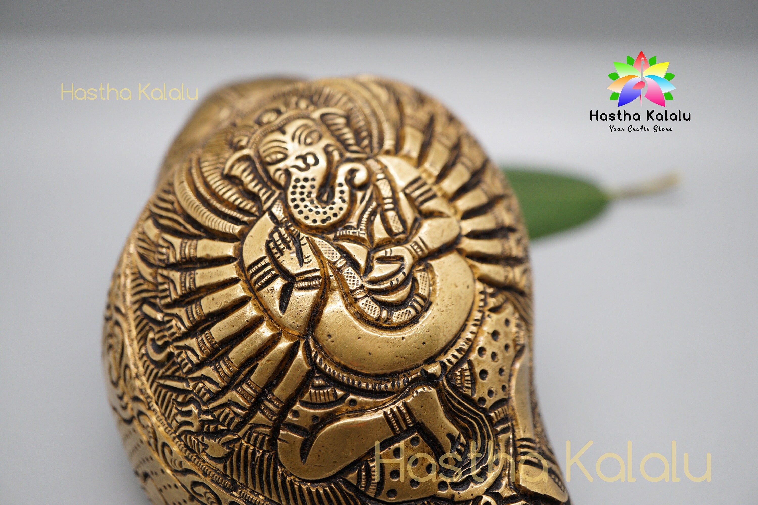 Wall Hangable Brass Durga Conch