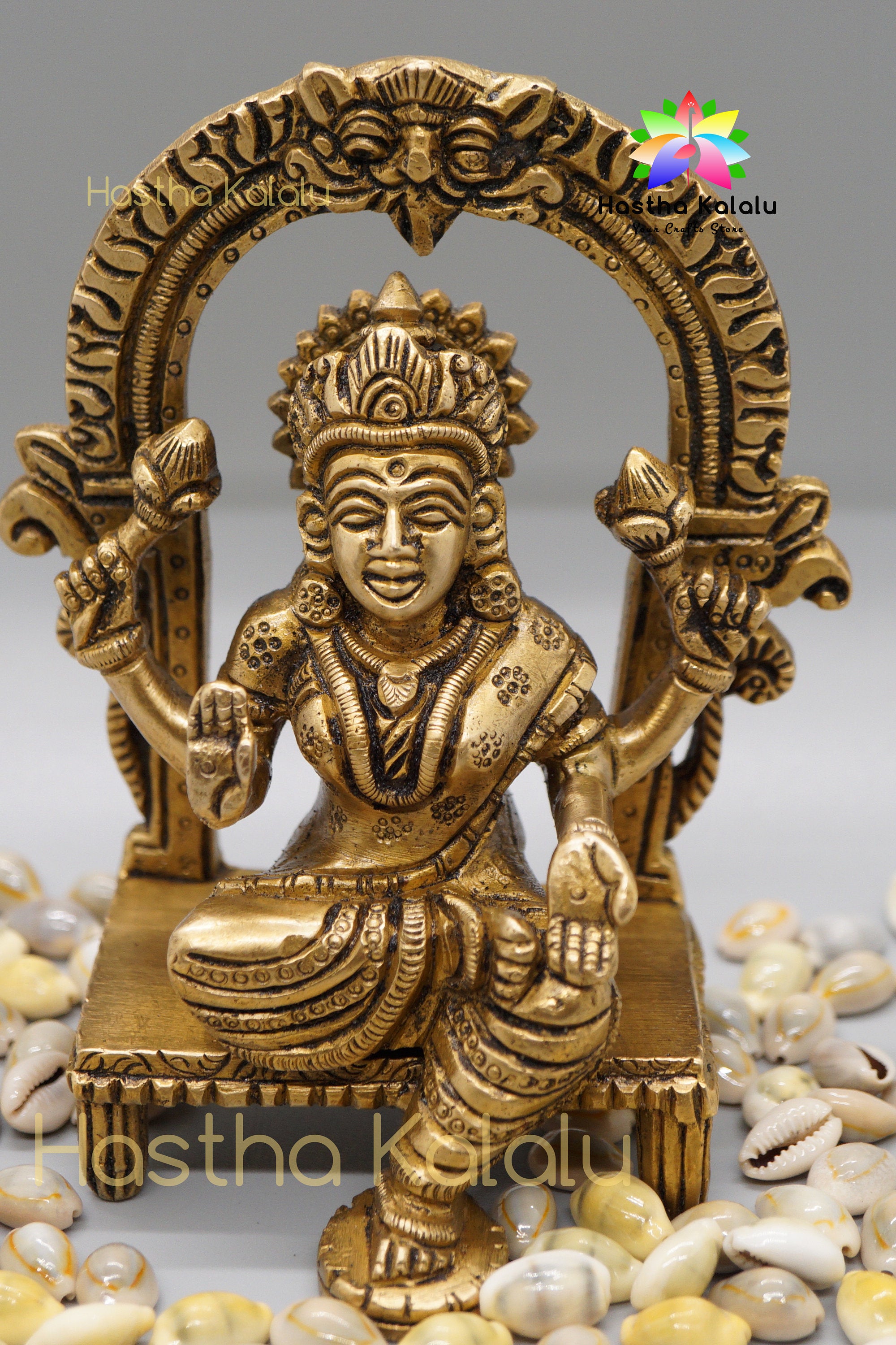 Laxmi Ganapathi Brass Figurine | Brass Sculpture
