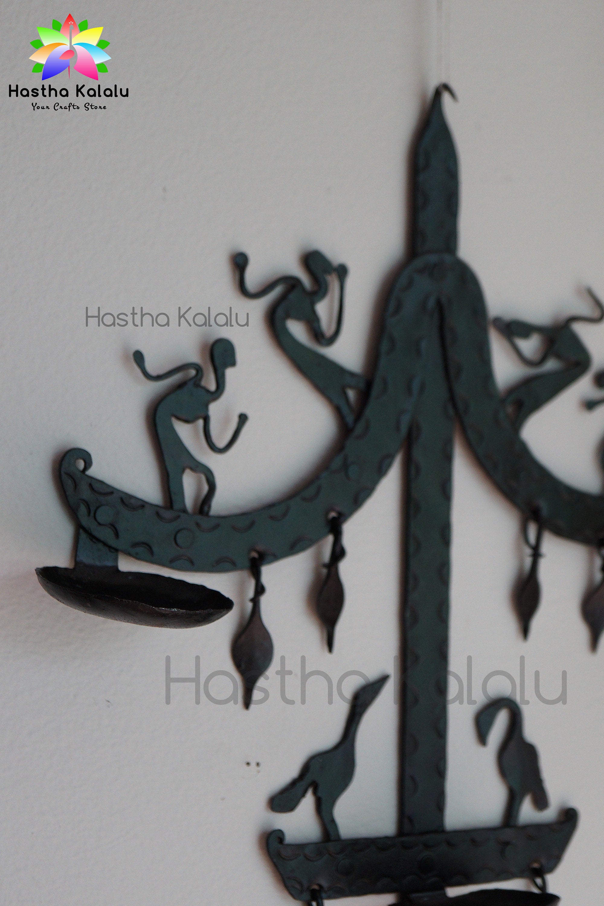 Wrought Iron Made Wall Hanging 3 Candle Holder