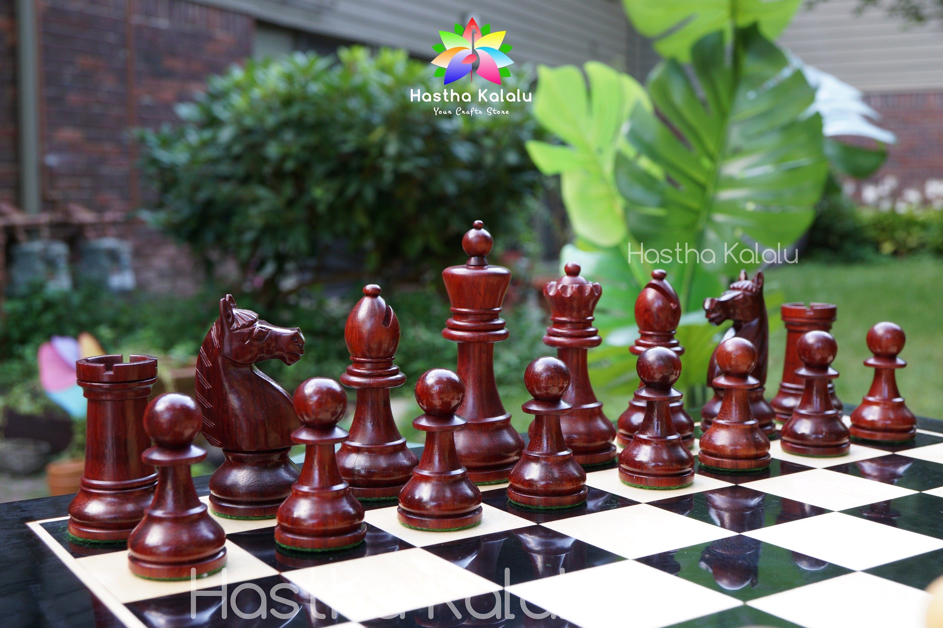 Combo Chess Set |1920 German Collectors Reproduced Chess Pieces in Padauk and Boxwood