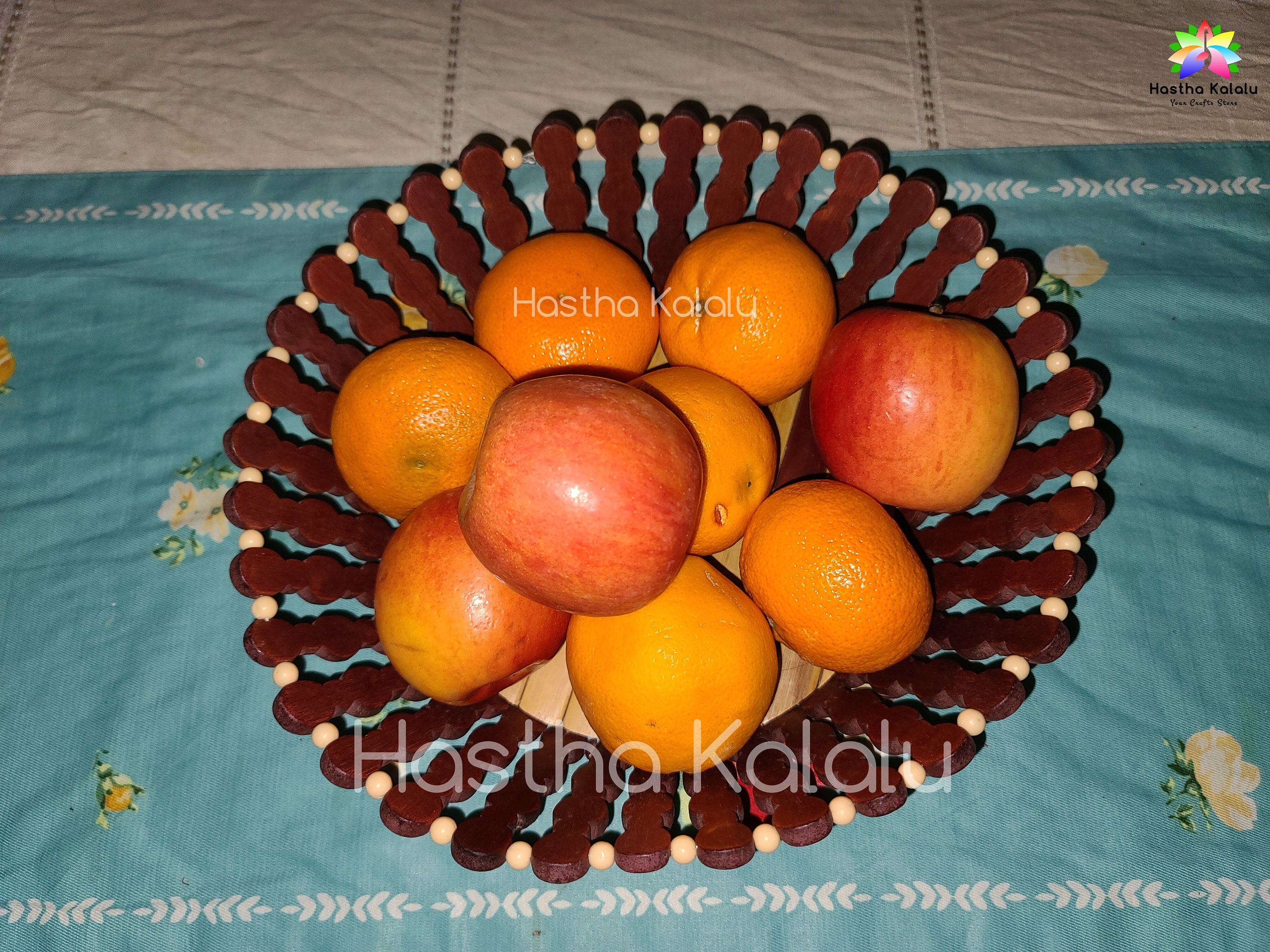 Handmade Wooden 15 Inch Long Fruit Bowl/ Fruit Basket