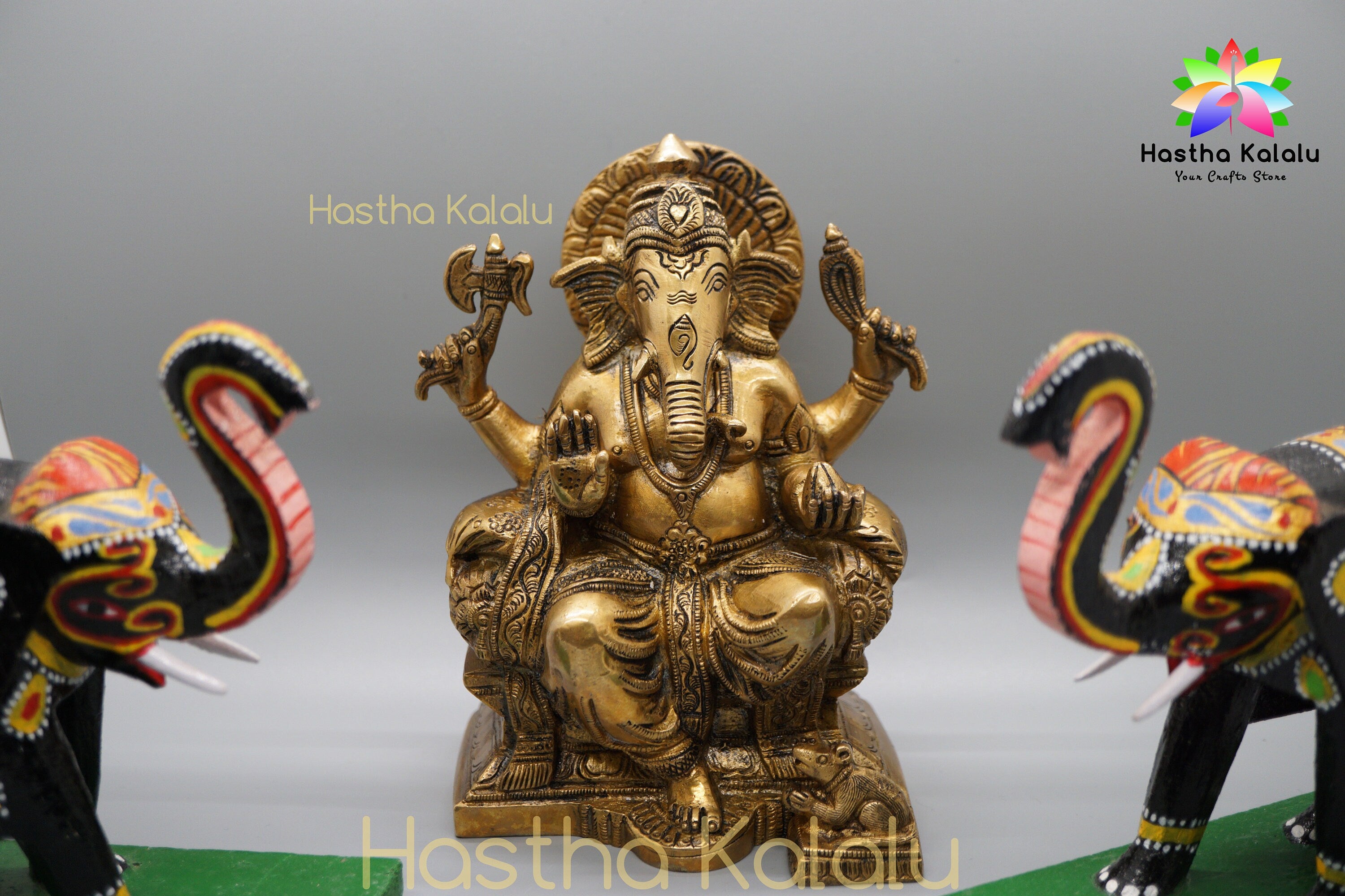 Statue en laiton de 6 pouces du Seigneur Ganesha