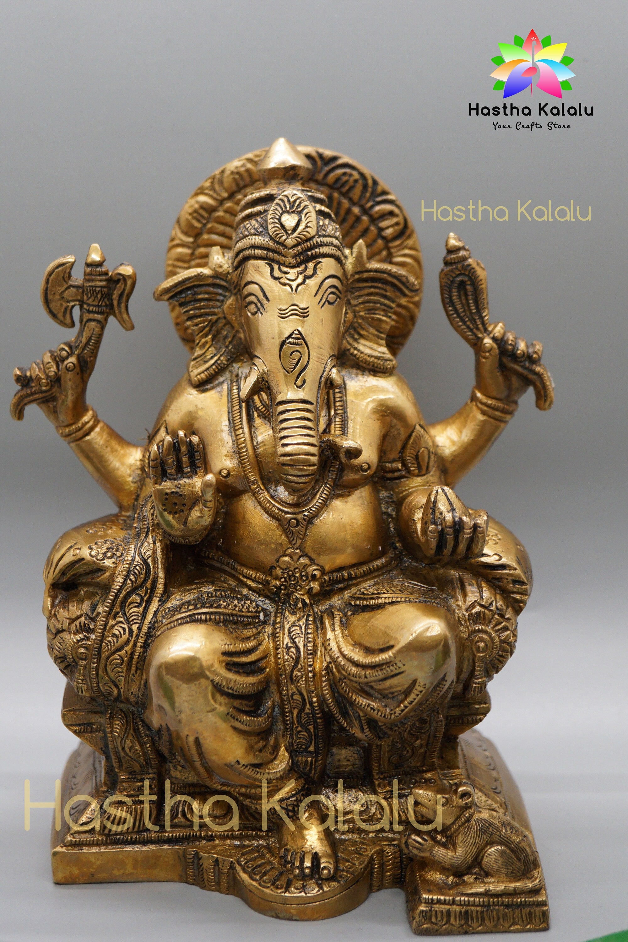 6 Inches Brass Statue of Lord Ganesha