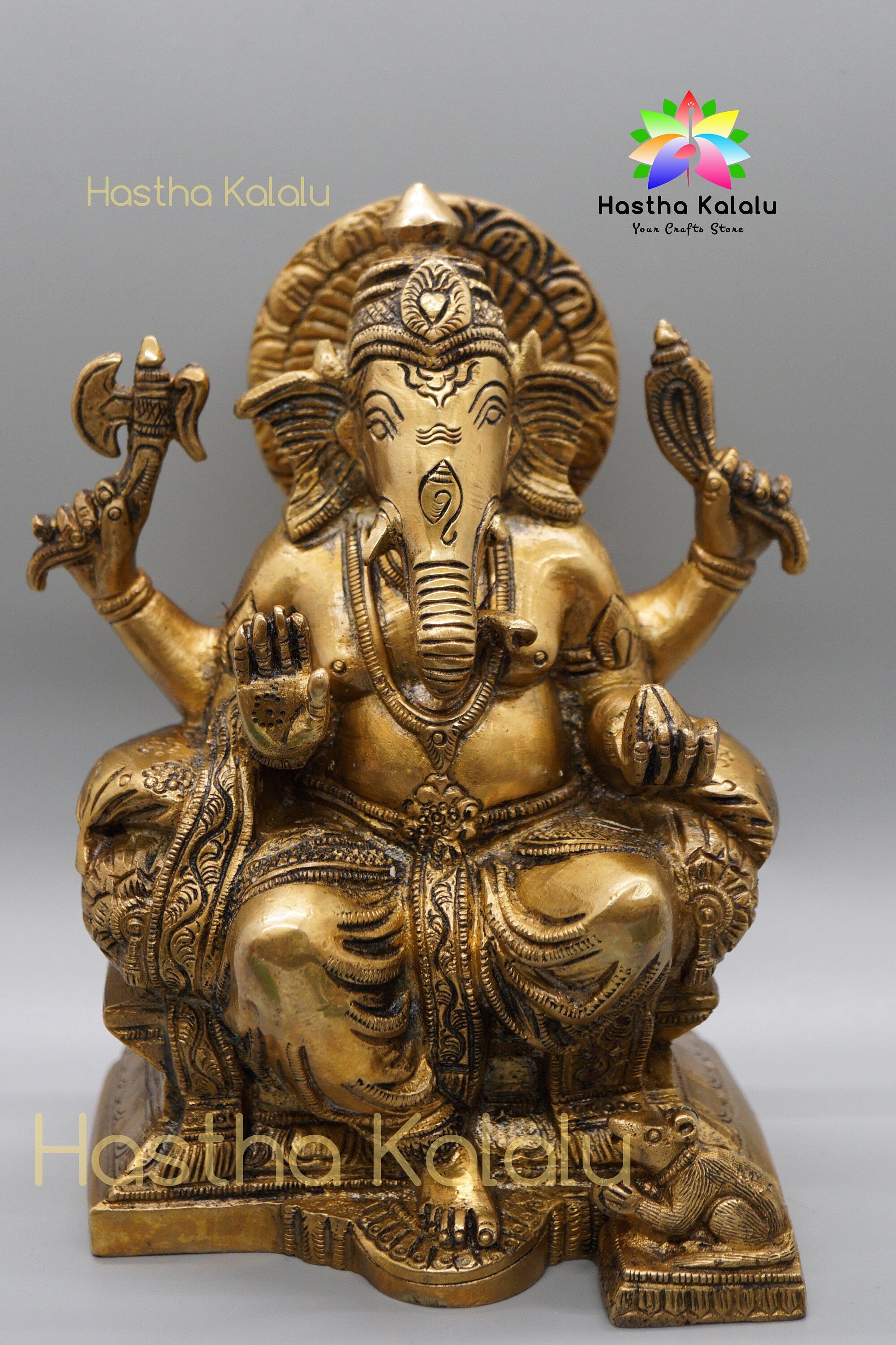 6 Inches Brass Statue of Lord Ganesha