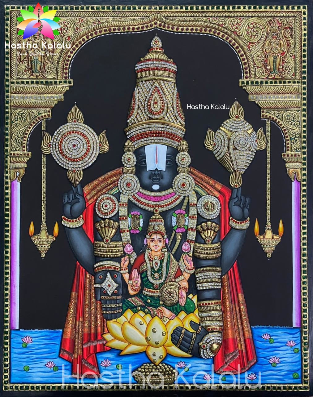 Lord Balaji Tanjore Painting (Made to Order)