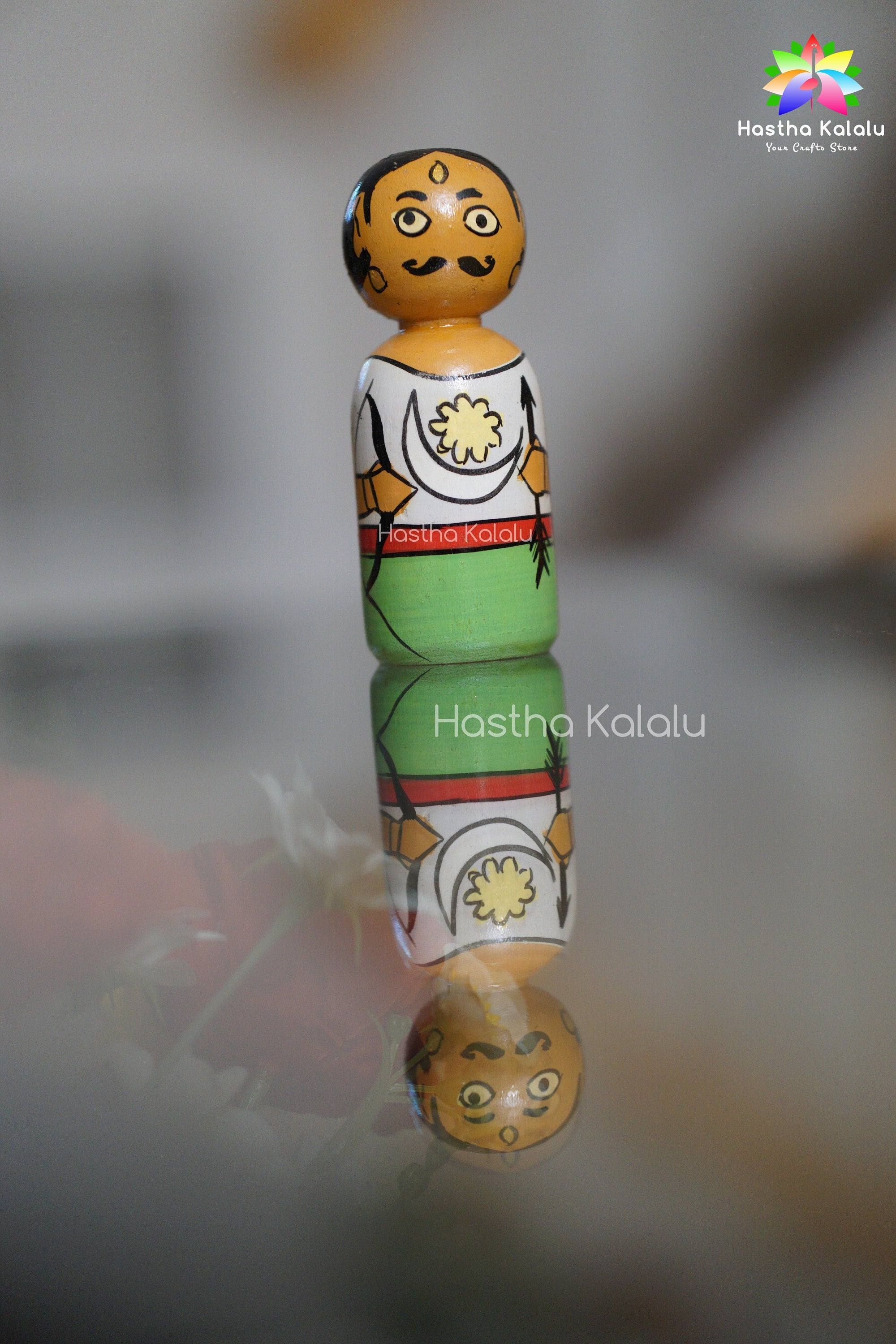 Handmade 4 Inch Tall Wooden Peg Dolls