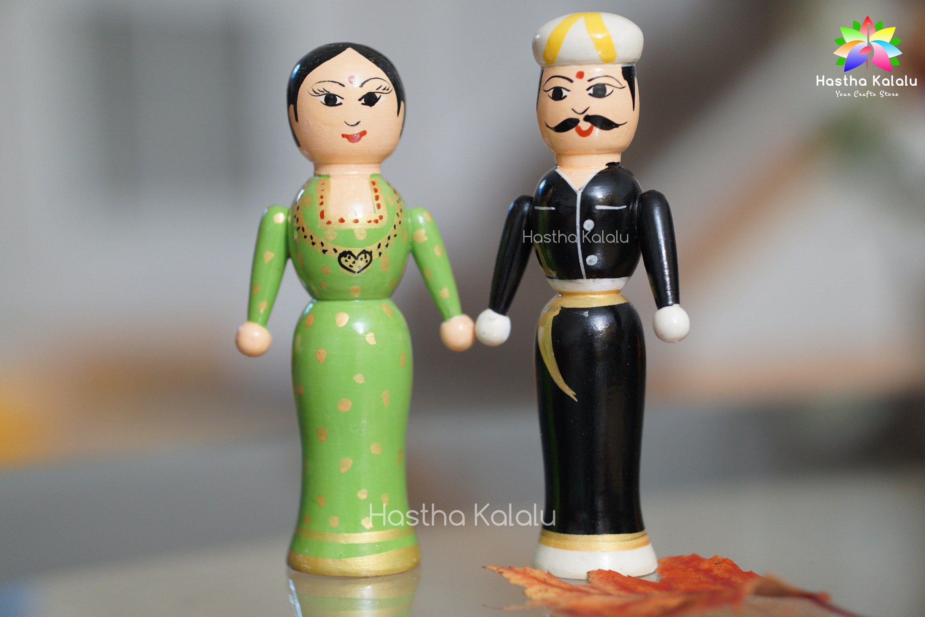 Handmade 6 Inch Tall Couple Figurines