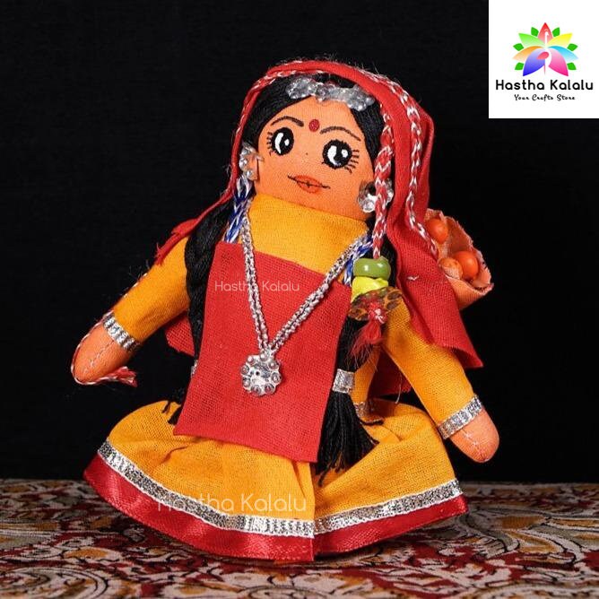Handmade Stuffed Dolls of Kashmiri Lady | Apple Picking Lady | Krishna