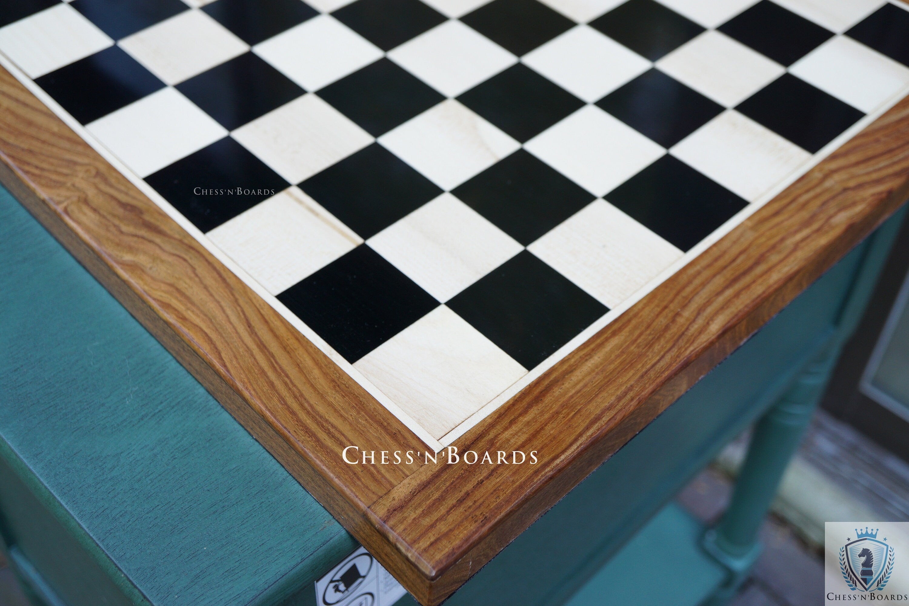 End Grain Ebony Wood Chess Set Board 16"