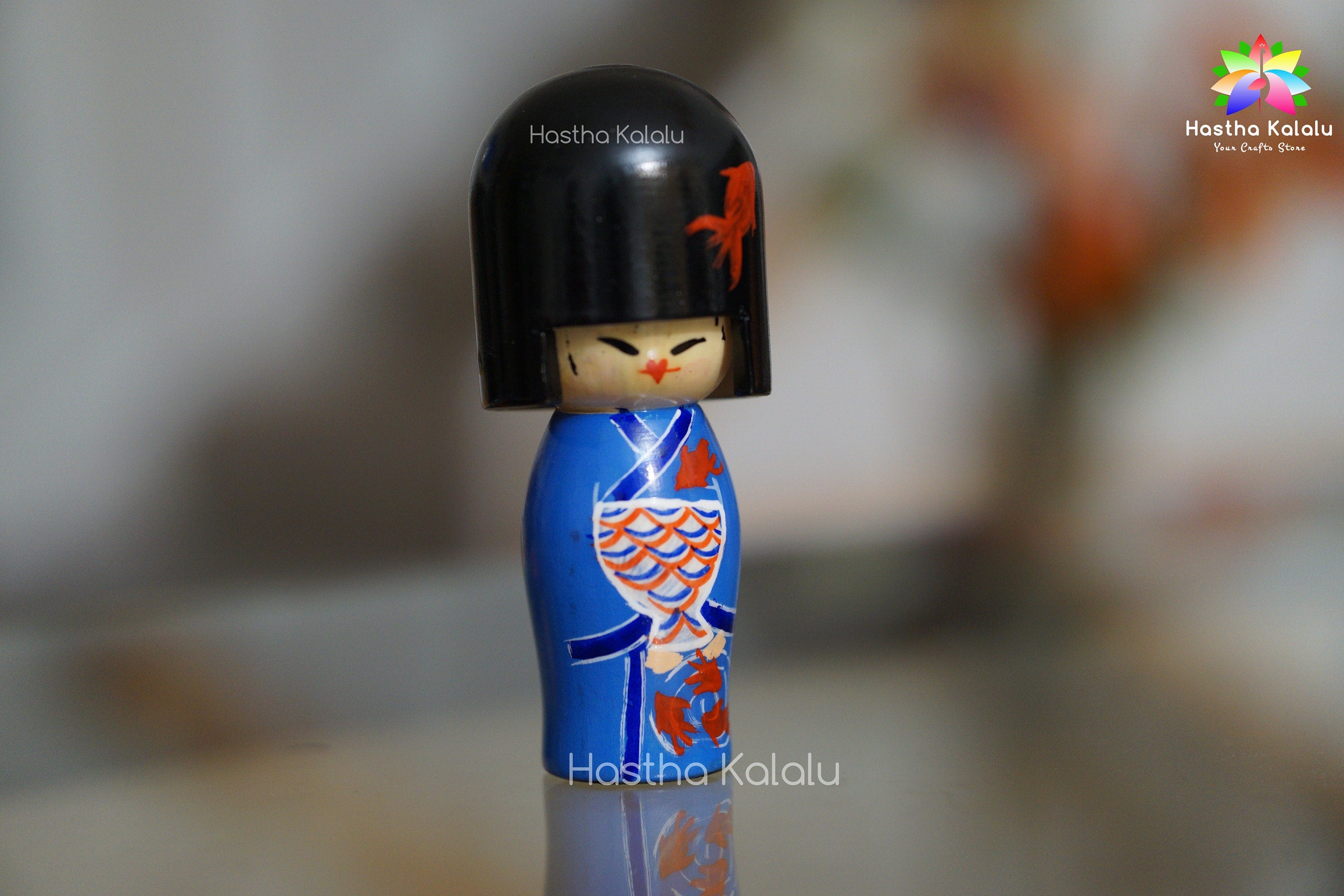 Kokeshi Dolls I Handmade 6 Inch Tall Wooden Peg Doll