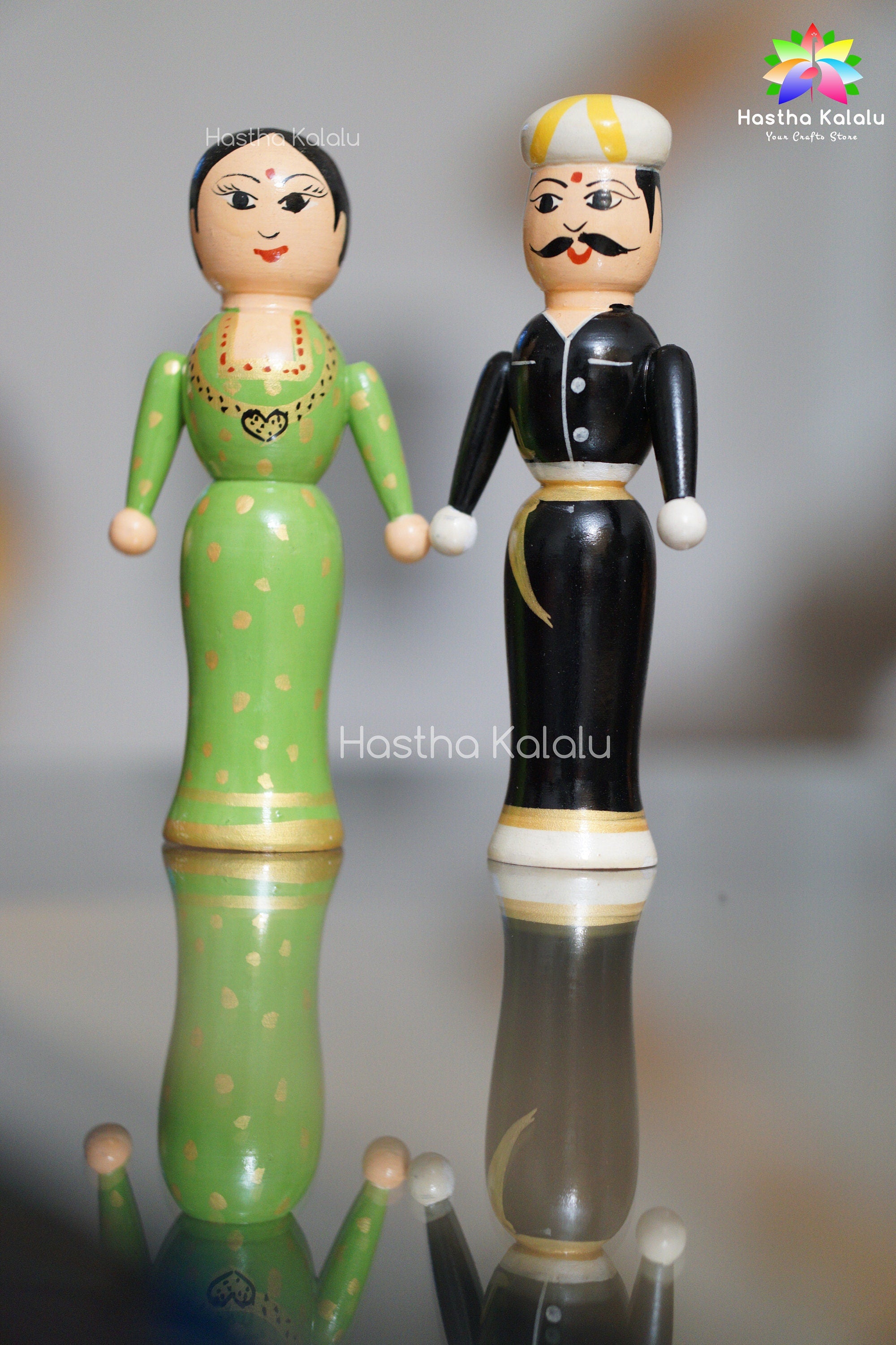 Handmade 6 Inch Tall Couple Figurines