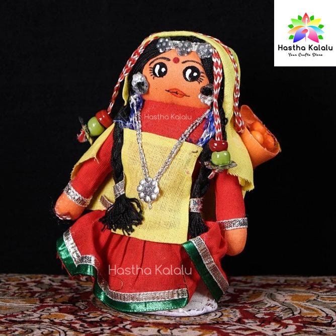 Handmade Stuffed Dolls of Kashmiri Lady | Apple Picking Lady | Krishna