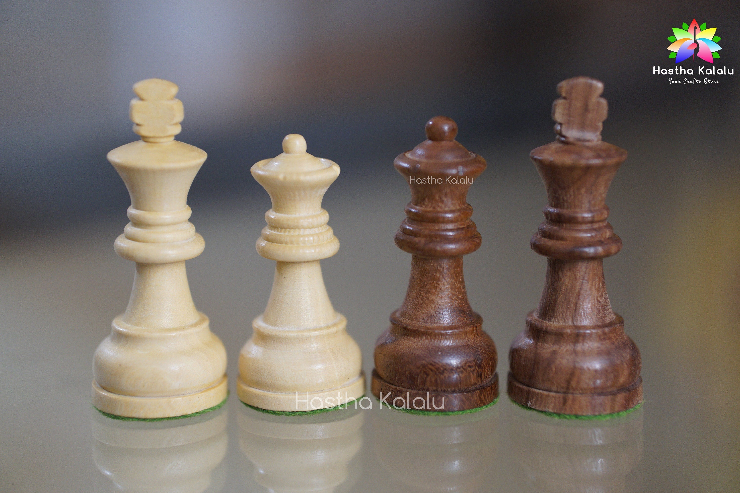 3" King, German Knight Staunton Style/ Tournament Series Sheesham/ Indian Rosewood Chess Pieces, Weighted