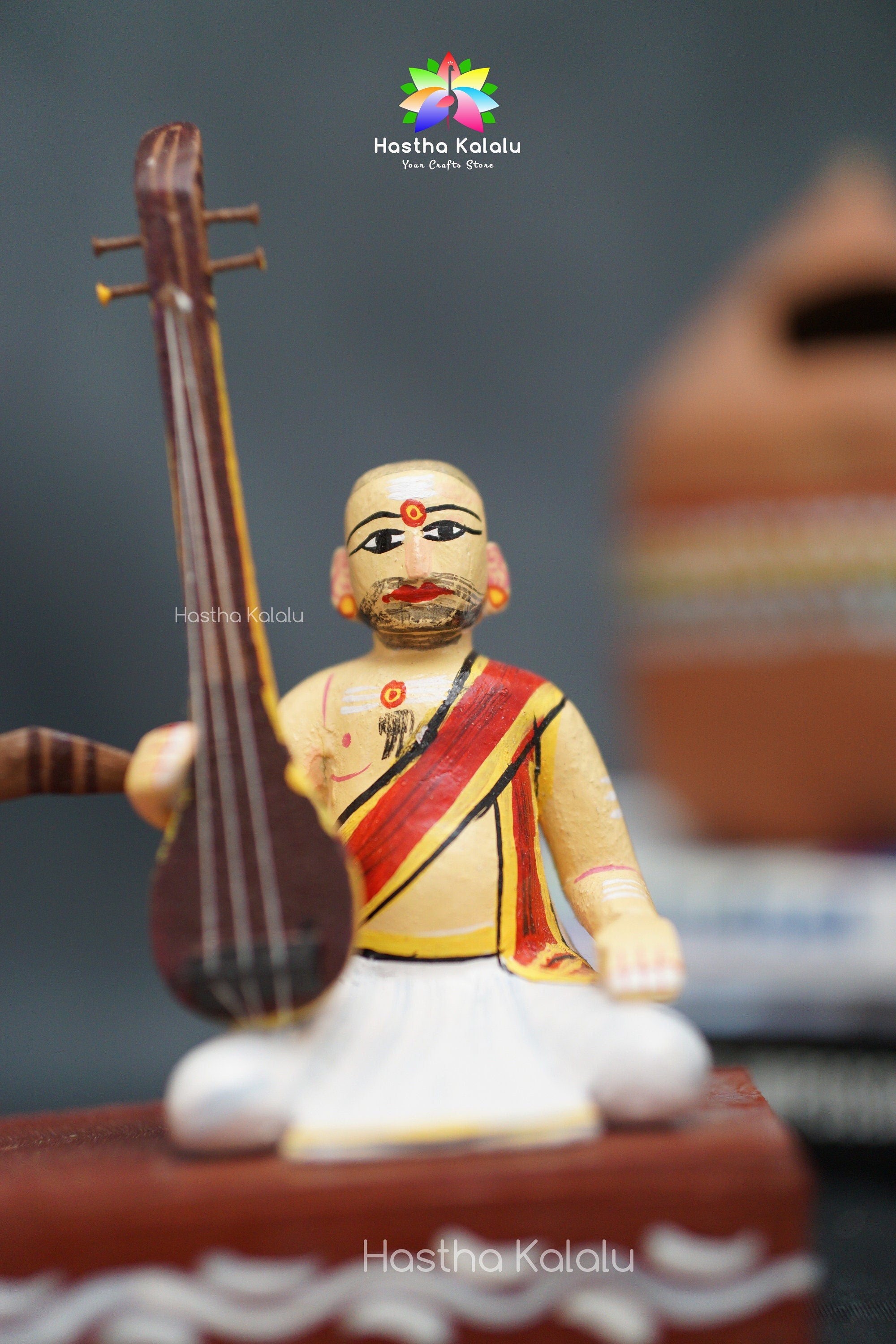 Handmade Wooden Thyagaraya Keerthan Theme Curio | Annamayya Sankeerthana Theme
