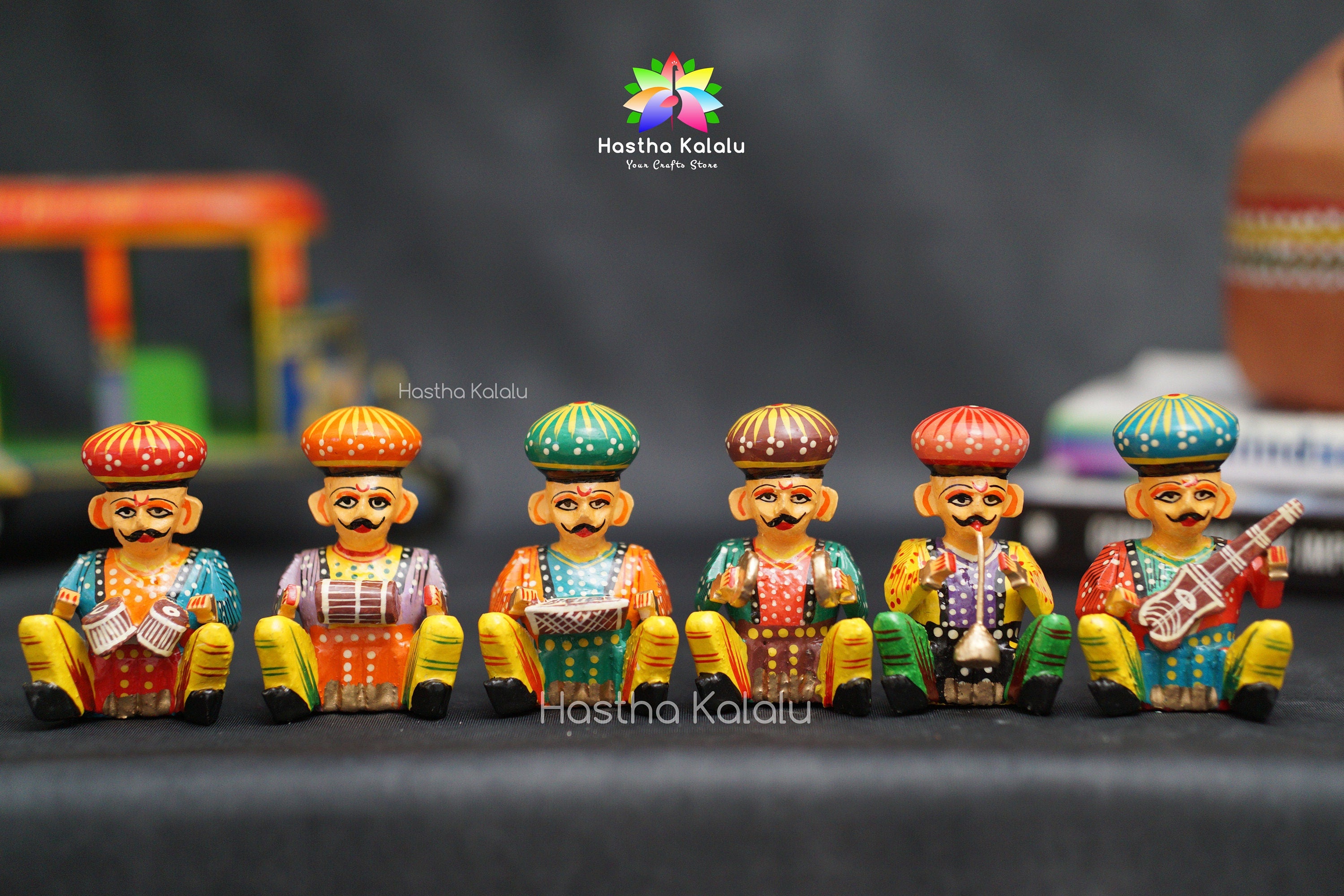 L'ensemble de musiciens renommés du Rajasthan (Ensemble de 6) Kondapalli Toys