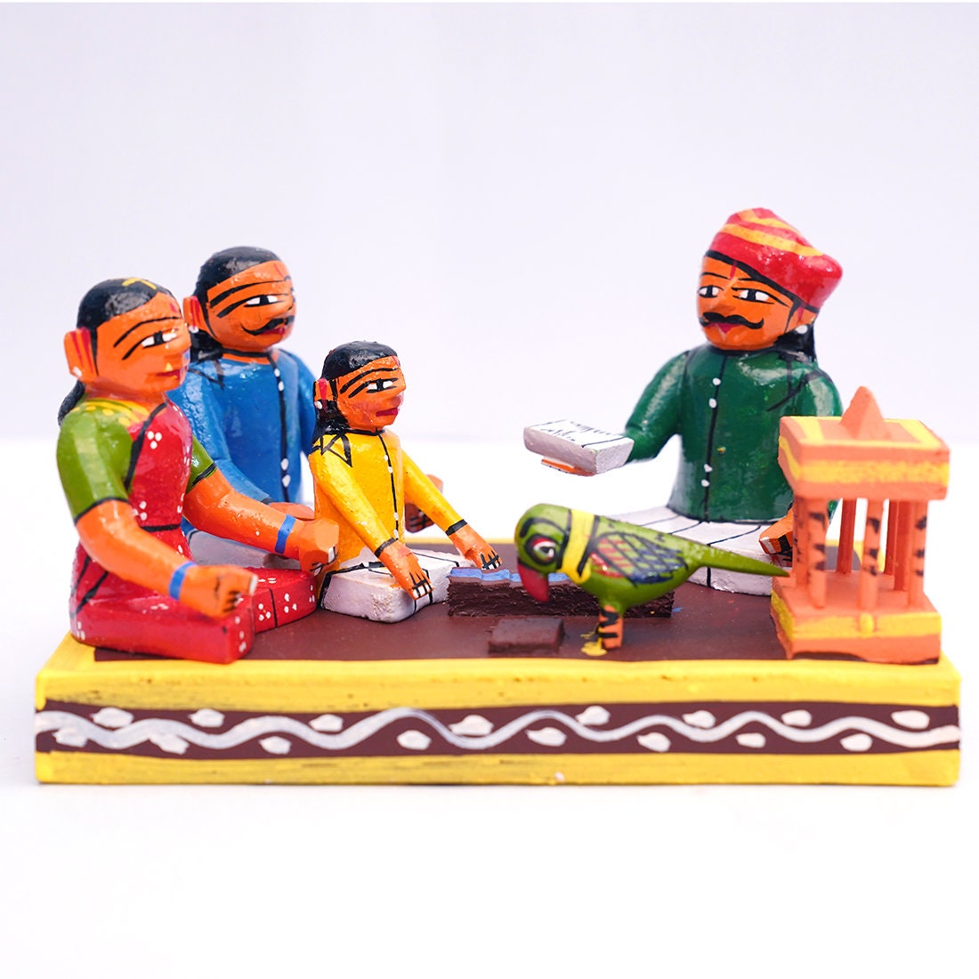 Handmade Wooden Chilaka Josyam Theme| Parrot Fortune Telling | Golu Dolls | Kondapalli Toys